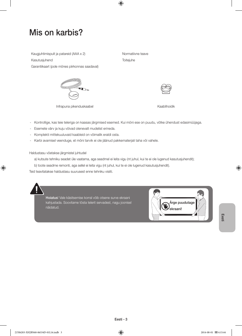 Mis on karbis | Samsung UE46H5303AW User Manual | Page 303 / 322
