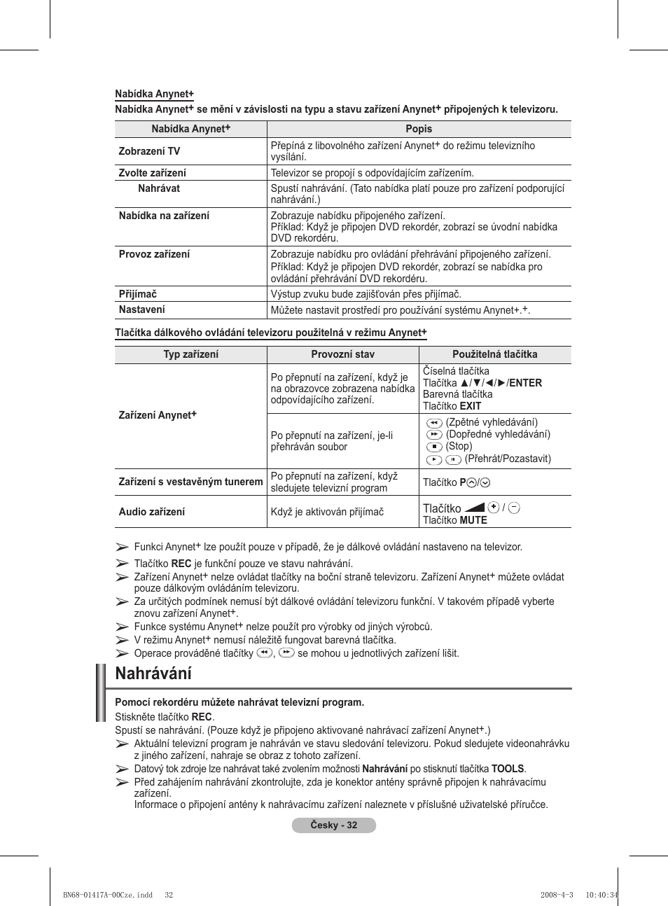 Nahrávání | Samsung PS50A451P1 User Manual | Page 394 / 483