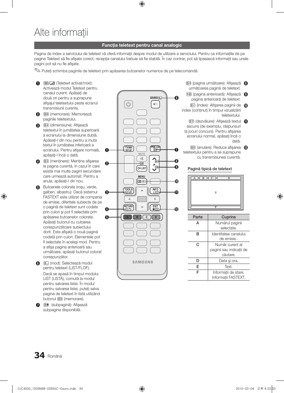 Alte informaţii | Samsung UE32C4000PW User Manual | Page 370 / 421
