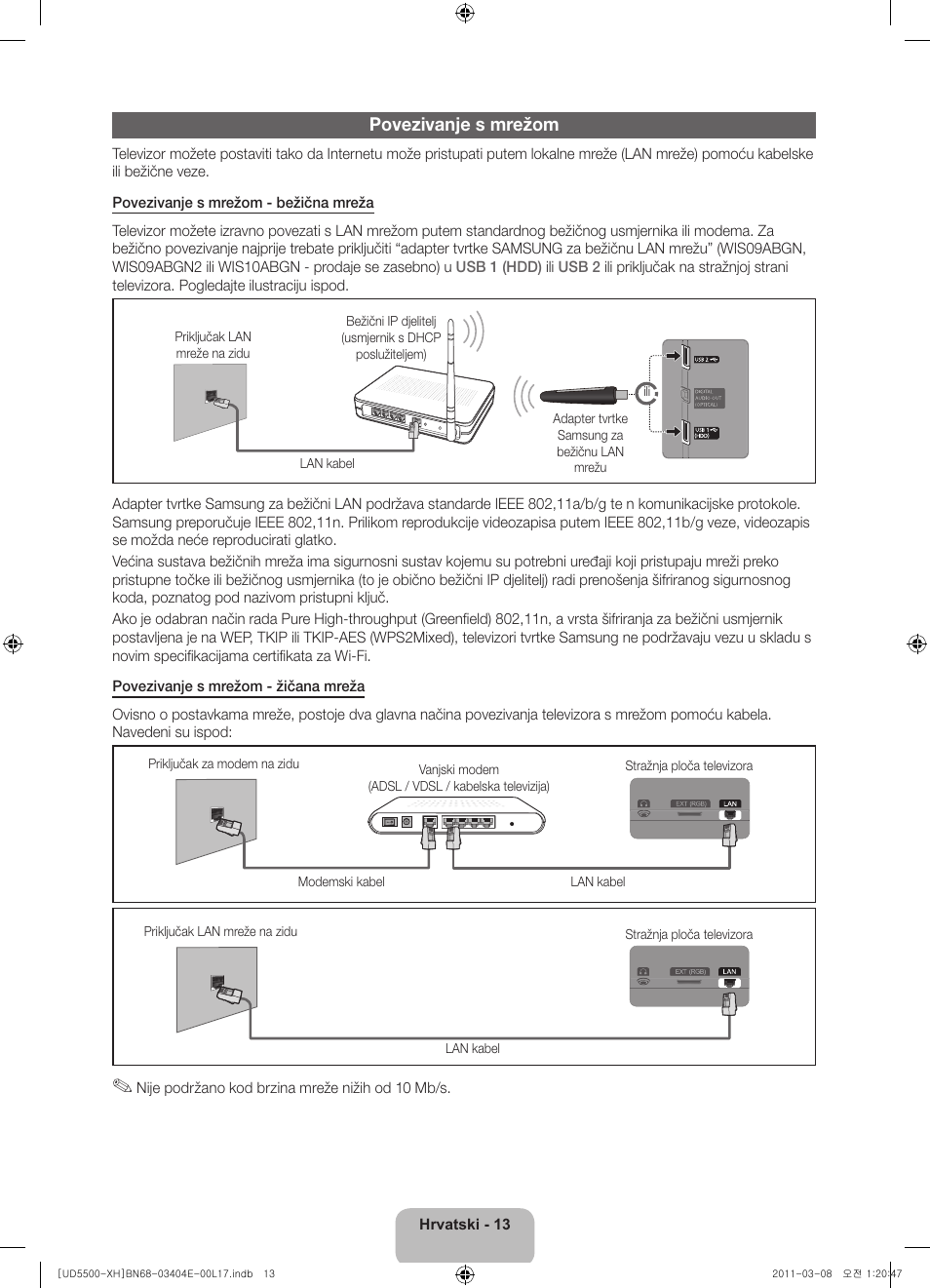 Povezivanje s mrežom | Samsung UE32D5500RW User Manual | Page 113 / 340