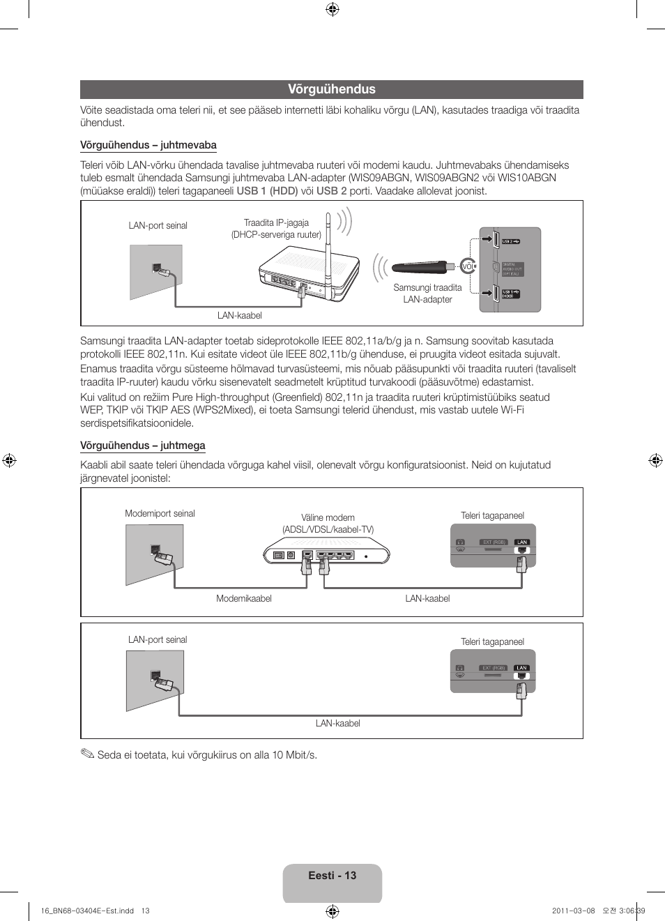 Võrguühendus | Samsung UE32D5500RW User Manual | Page 313 / 340