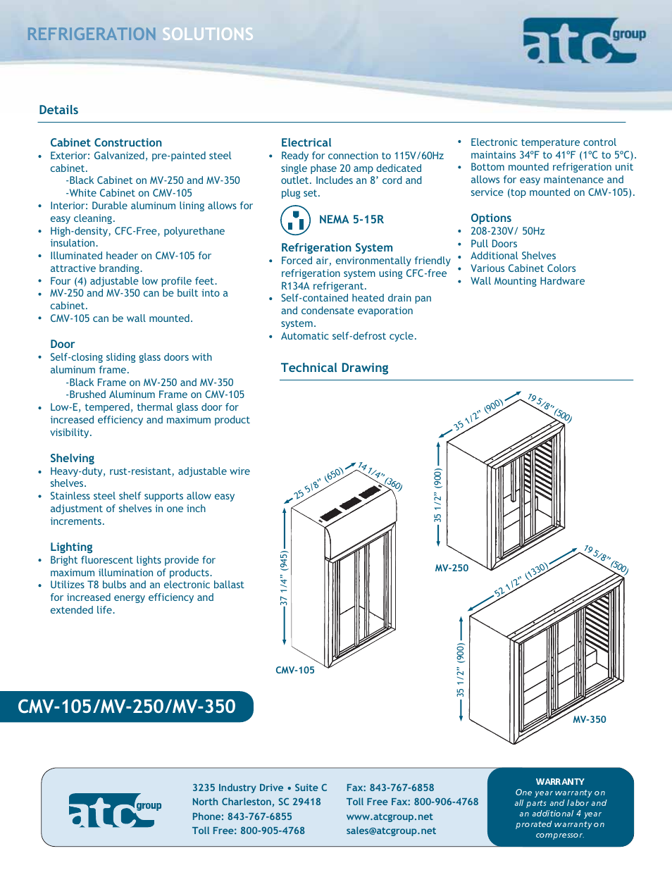 Refrigeration solutions | ATC Group CMV105 User Manual | Page 2 / 2