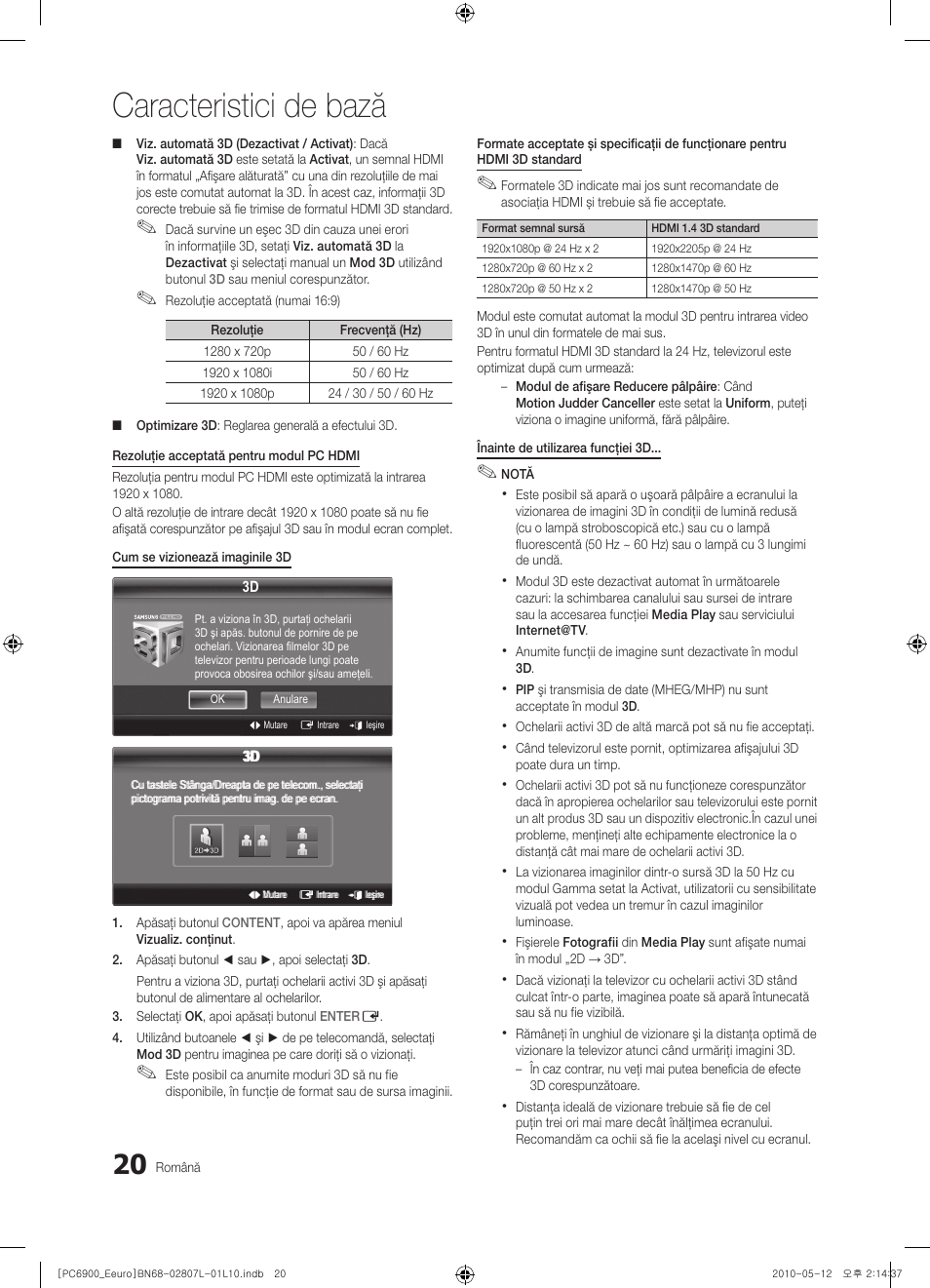 Caracteristici de bază | Samsung PS50C6900YW User Manual | Page 516 / 620