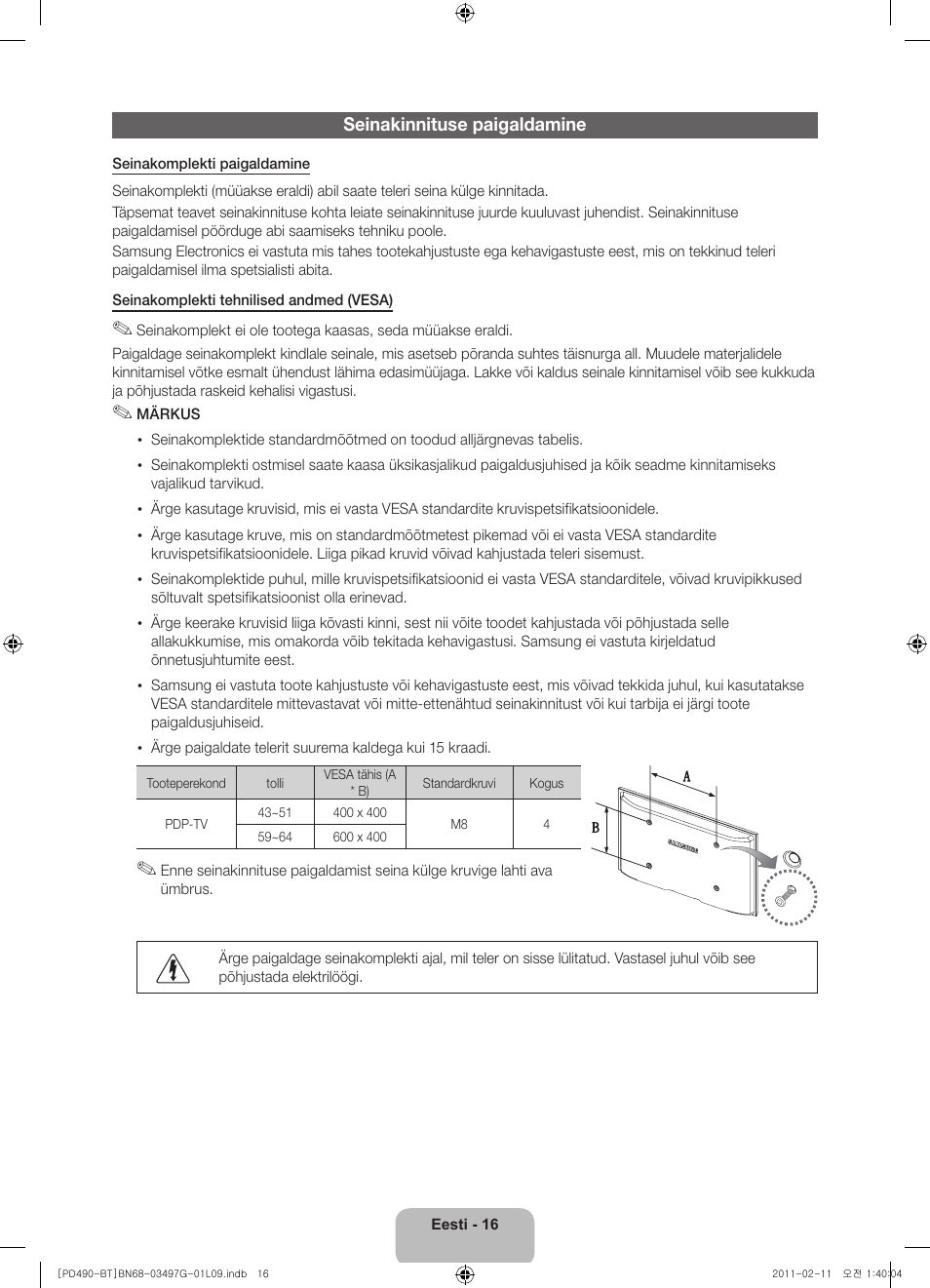 Samsung PS43D490A1W User Manual | Page 126 / 166