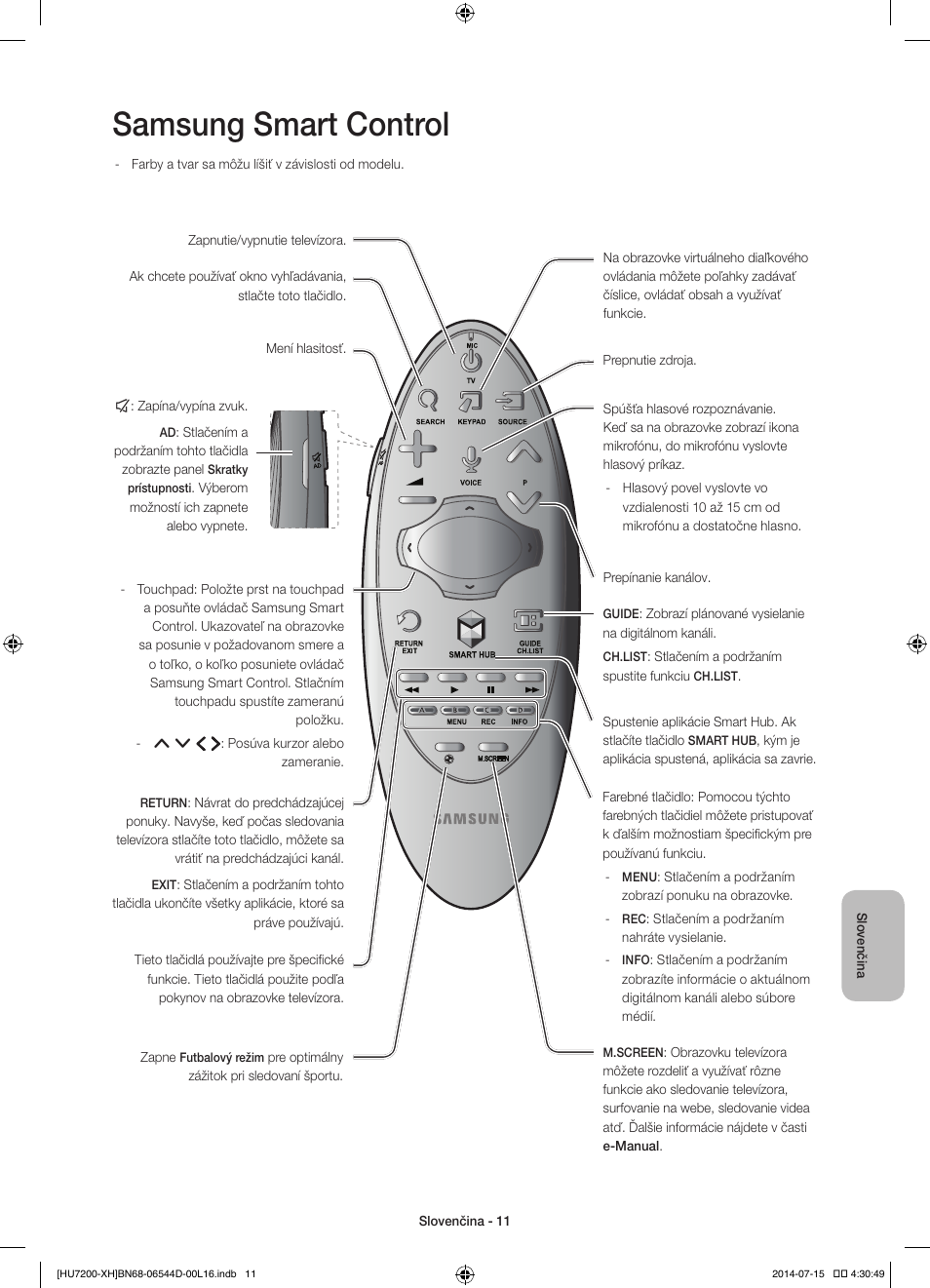 Samsung smart control | Samsung UE65HU7200U User Manual | Page 179 / 385