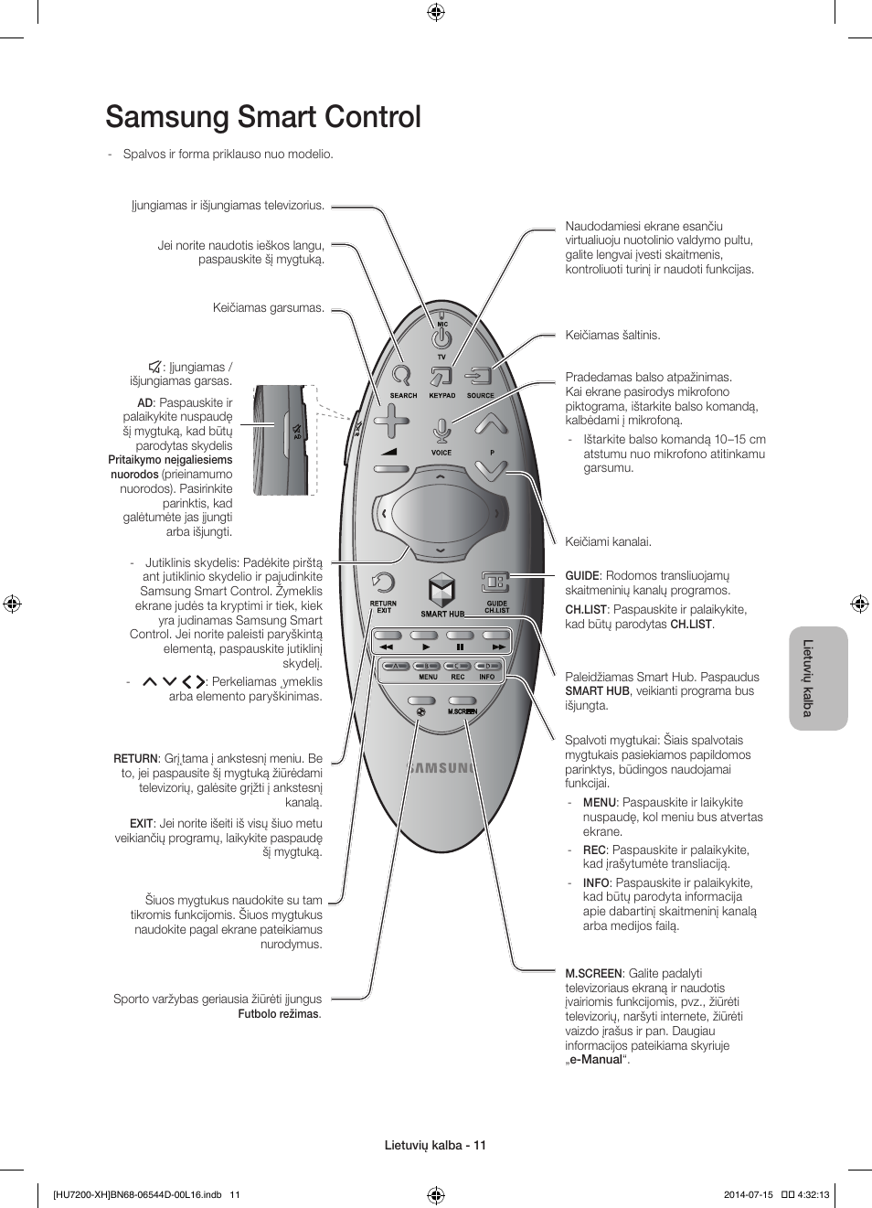 Samsung smart control | Samsung UE65HU7200U User Manual | Page 347 / 385
