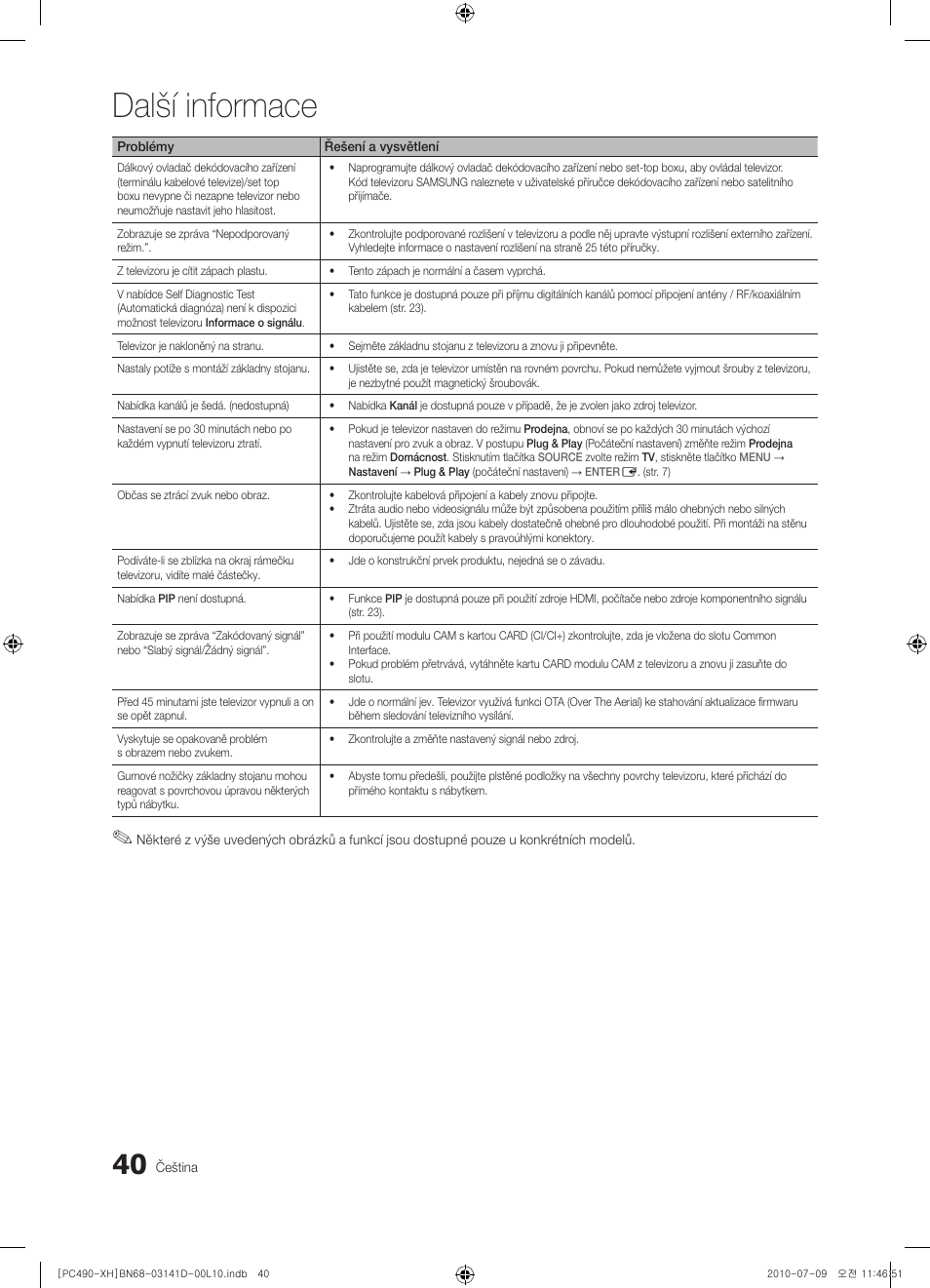 Další informace | Samsung PS50C490B3W User Manual | Page 292 / 422