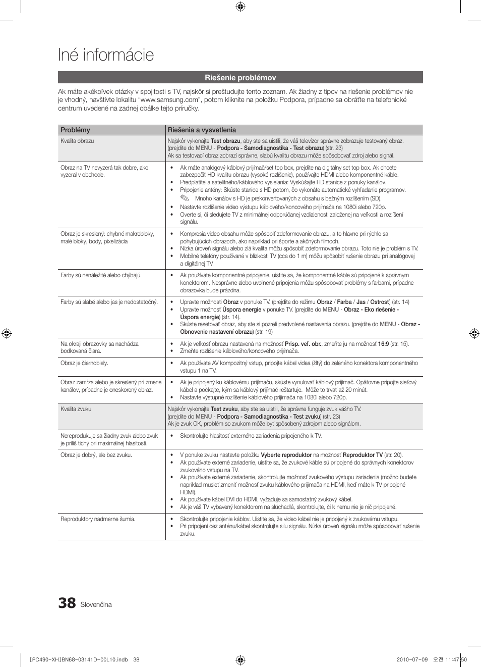 Iné informácie | Samsung PS50C490B3W User Manual | Page 332 / 422