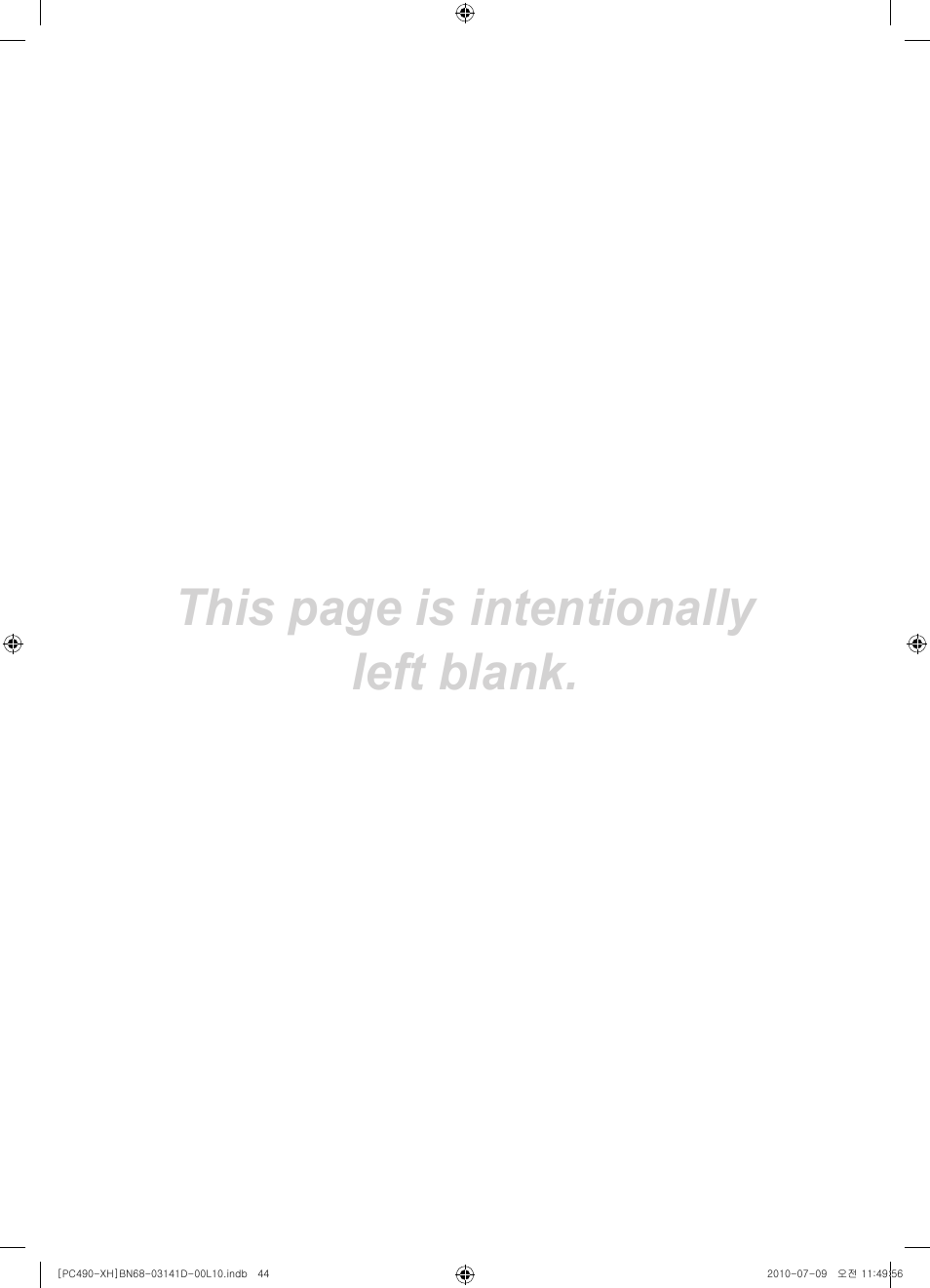 This page is intentionally left blank | Samsung PS50C490B3W User Manual | Page 422 / 422