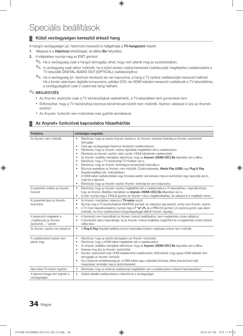 Speciális beállítások | Samsung PS50C490B3W User Manual | Page 76 / 422