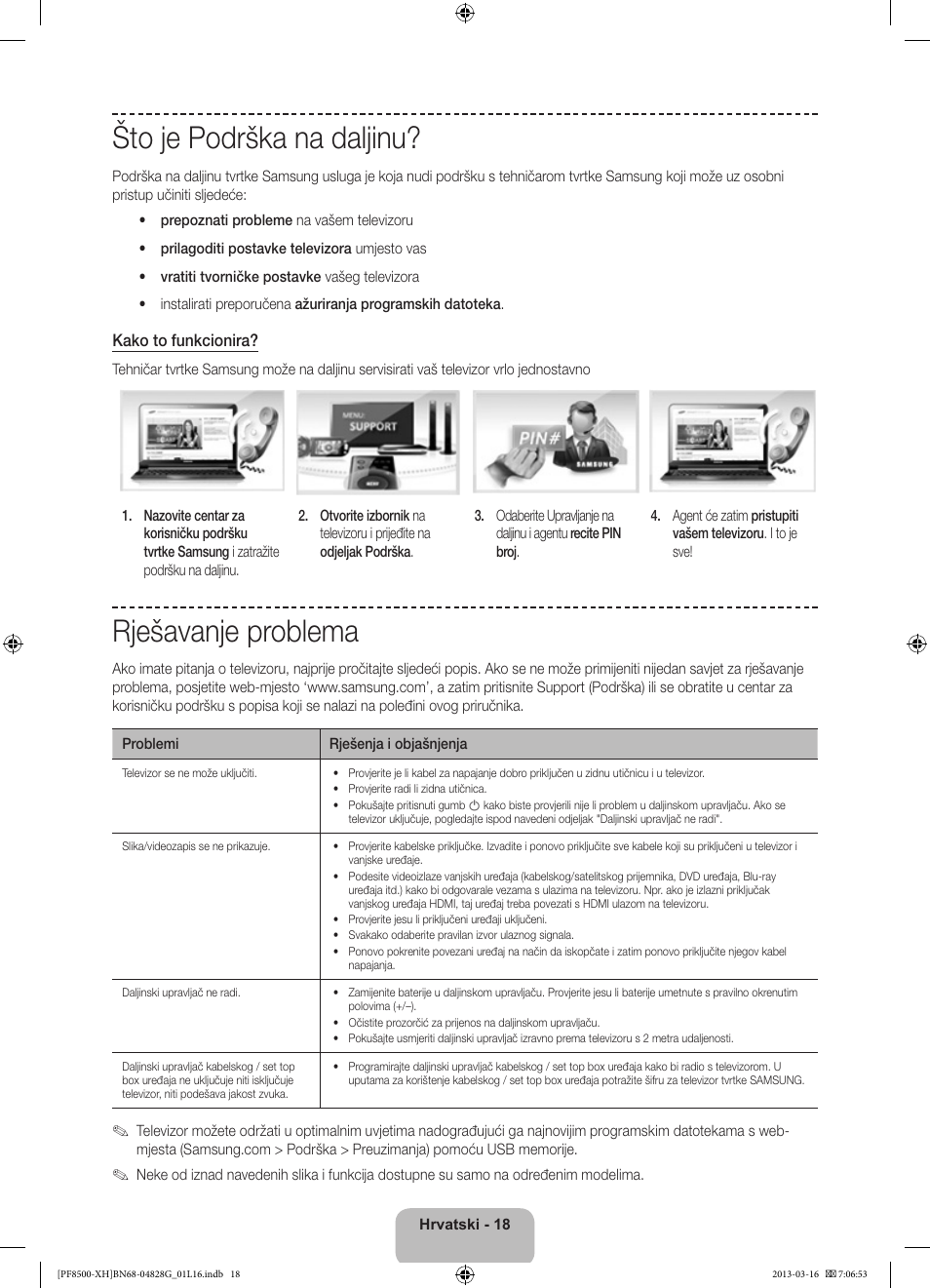 Što je podrška na daljinu, Rješavanje problema | Samsung PS64F8500SL User Manual | Page 138 / 385