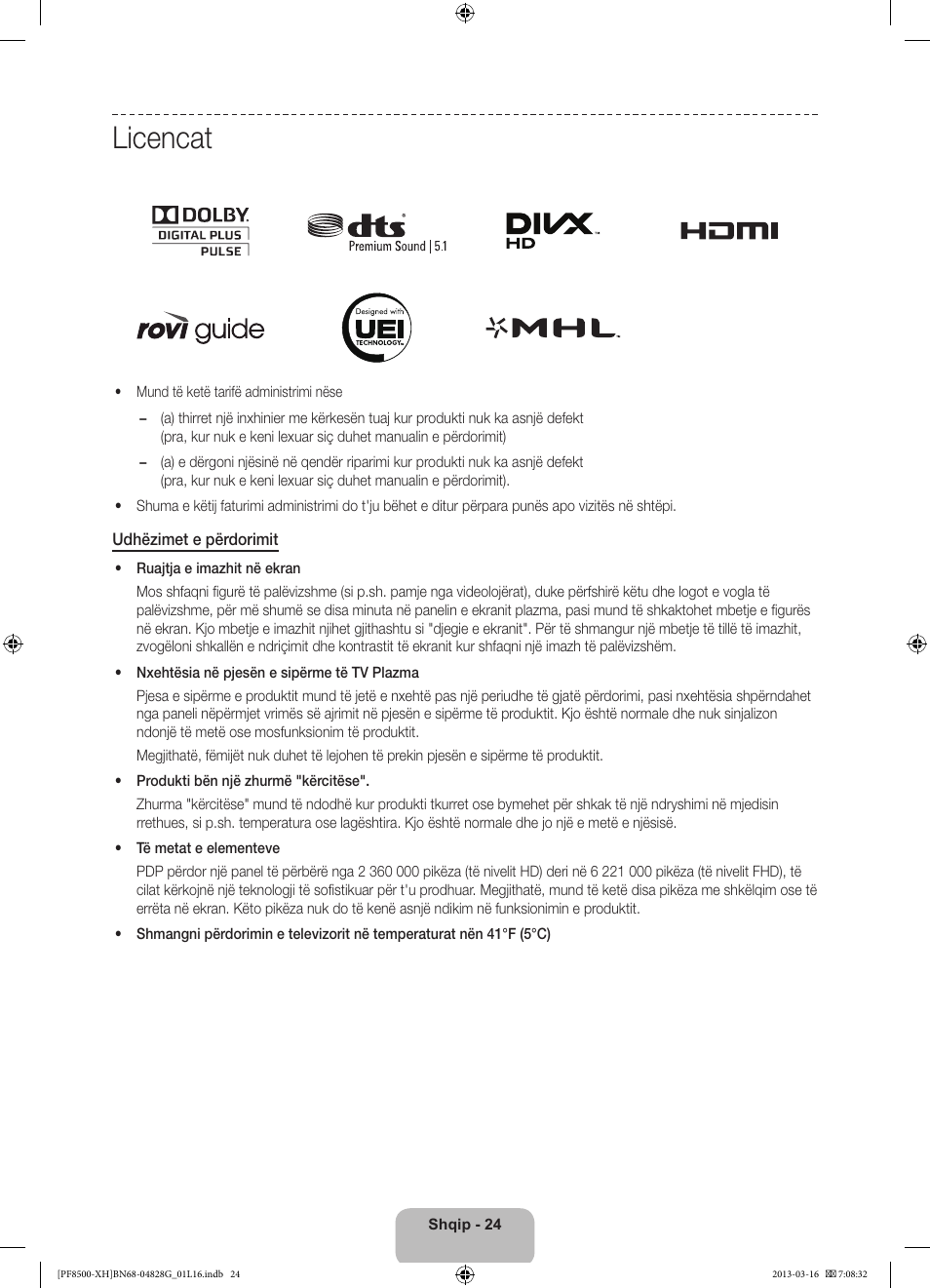 Licencat | Samsung PS64F8500SL User Manual | Page 264 / 385