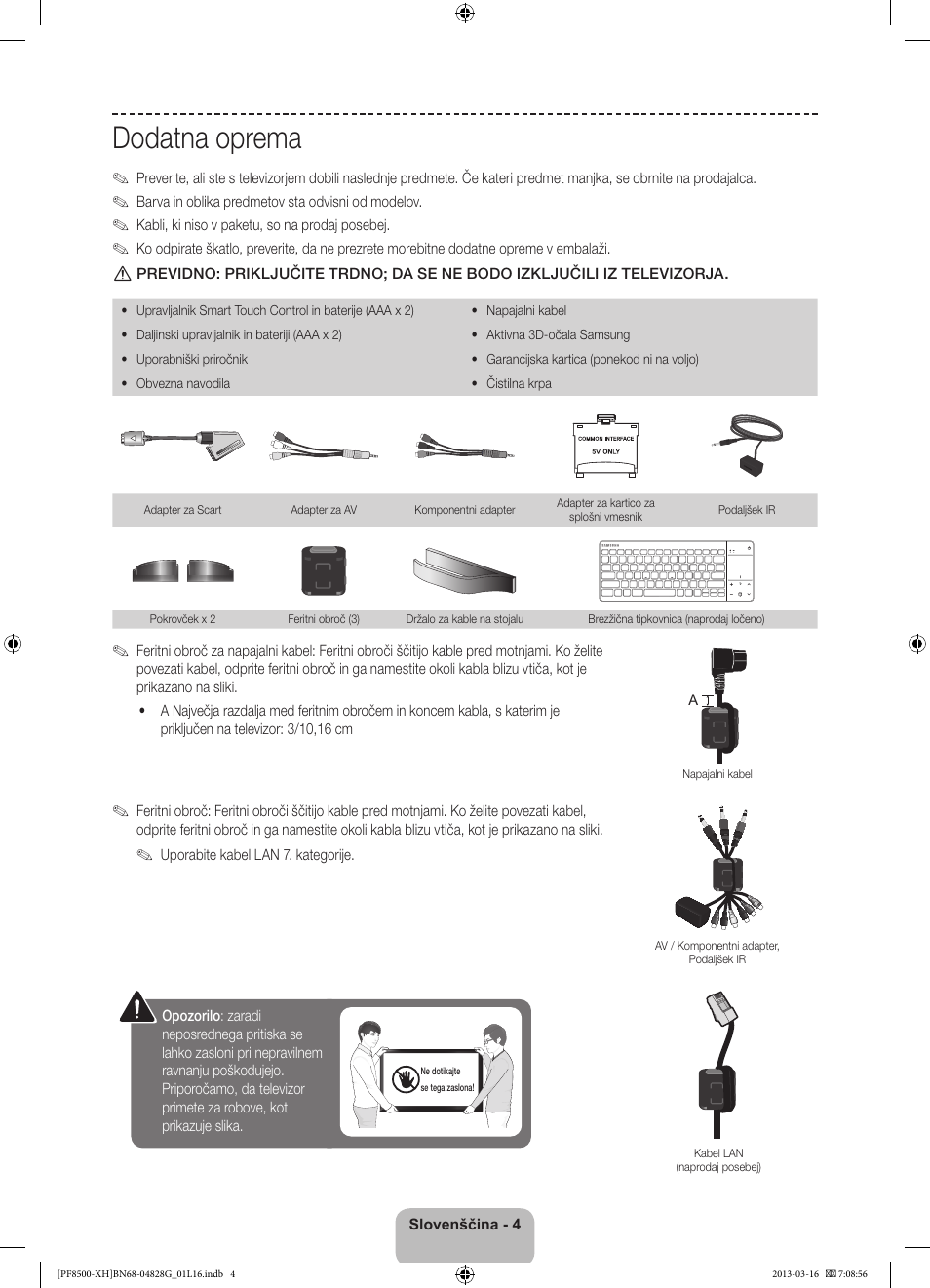 Dodatna oprema | Samsung PS64F8500SL User Manual | Page 292 / 385