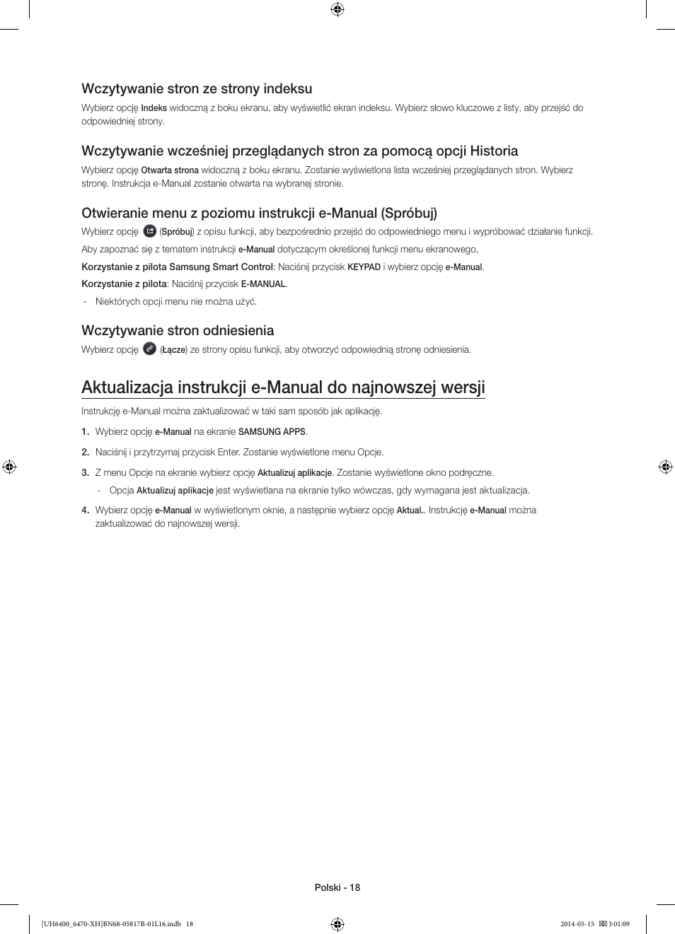 Wczytywanie stron ze strony indeksu, Wczytywanie stron odniesienia | Samsung UE48H6470SS User Manual | Page 62 / 353