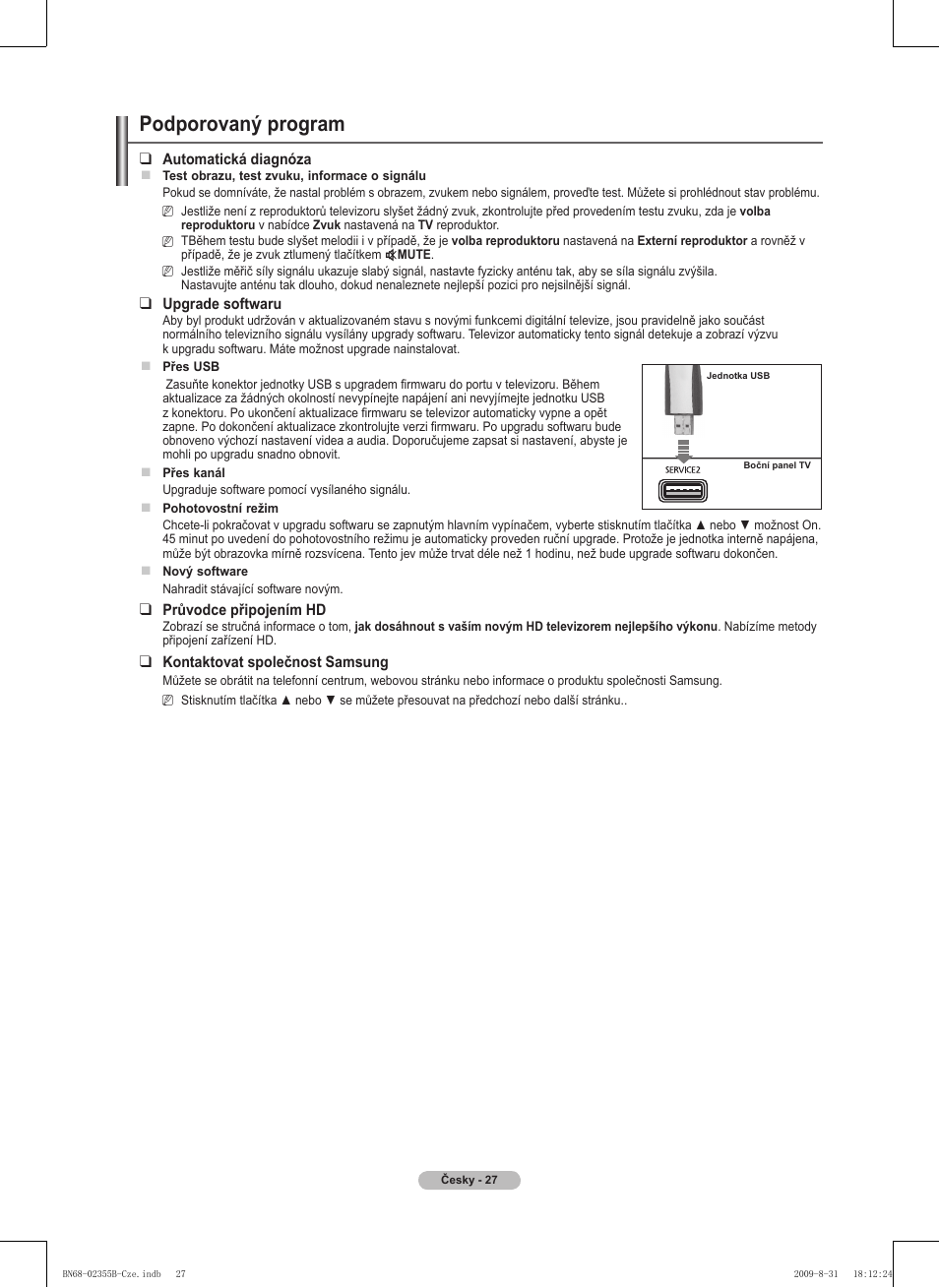 Podporovaný program | Samsung PS50B530S2W User Manual | Page 217 / 382