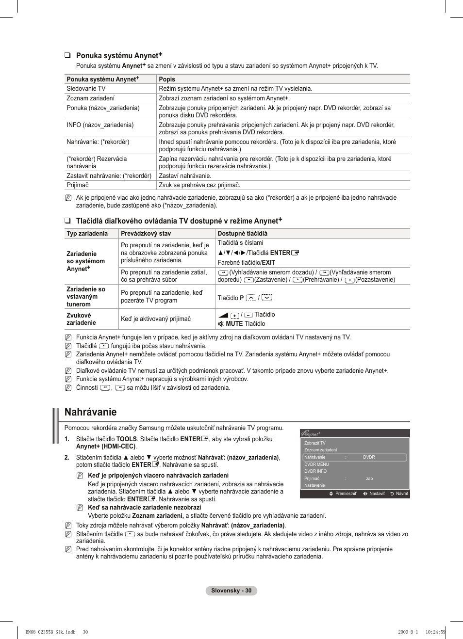 Nahrávanie | Samsung PS50B530S2W User Manual | Page 258 / 382