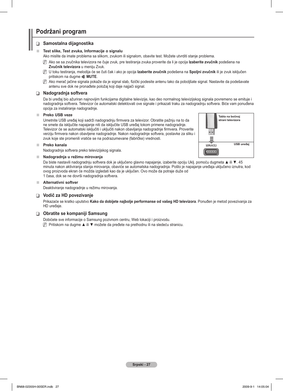 Podržani program | Samsung PS50B530S2W User Manual | Page 331 / 382