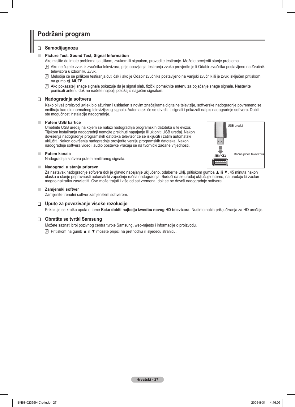 Podržani program | Samsung PS50B530S2W User Manual | Page 369 / 382