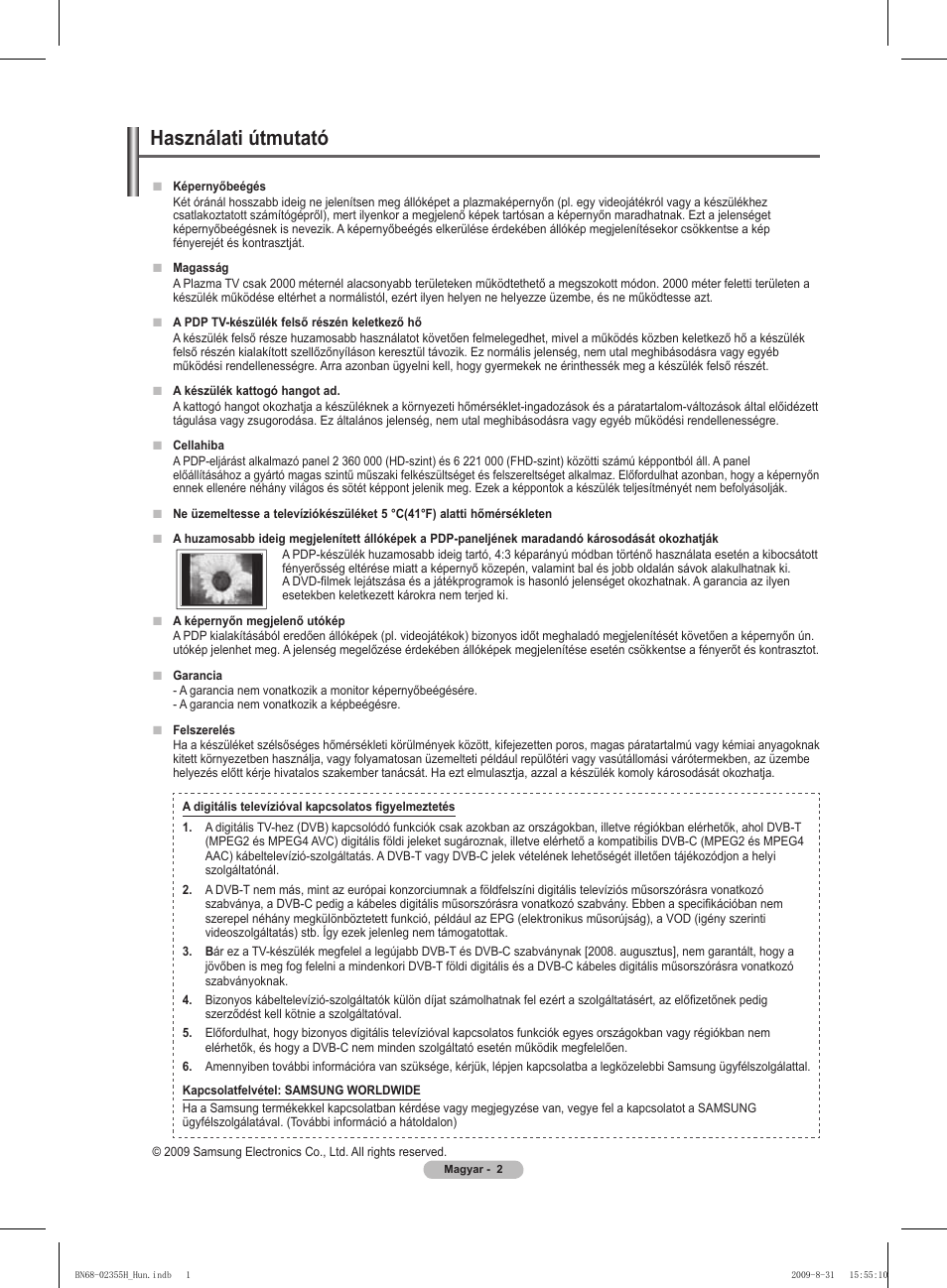 Használati útmutató | Samsung PS50B530S2W User Manual | Page 40 / 382