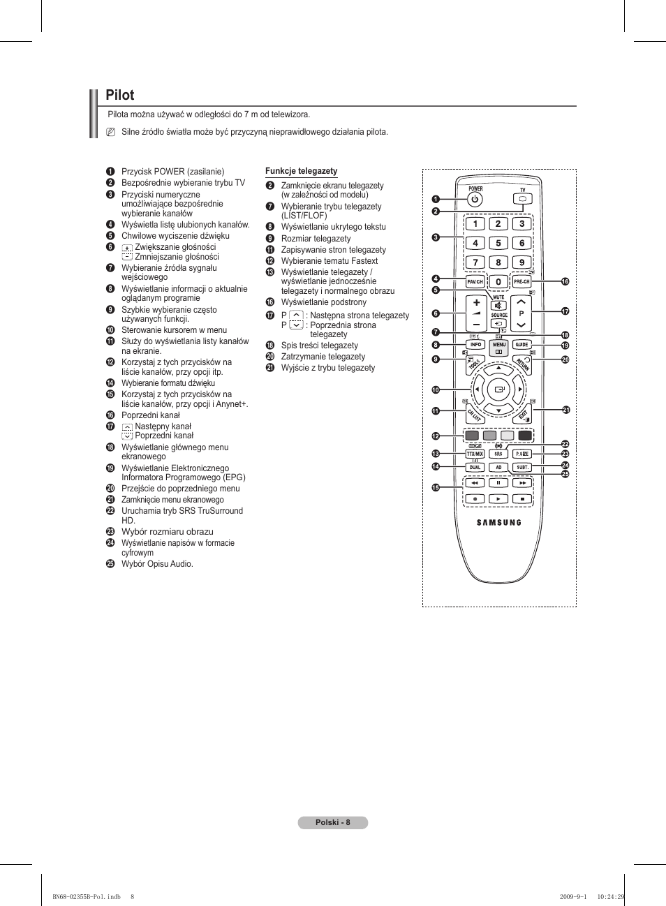 Pilot | Samsung PS50B530S2W User Manual | Page 84 / 382