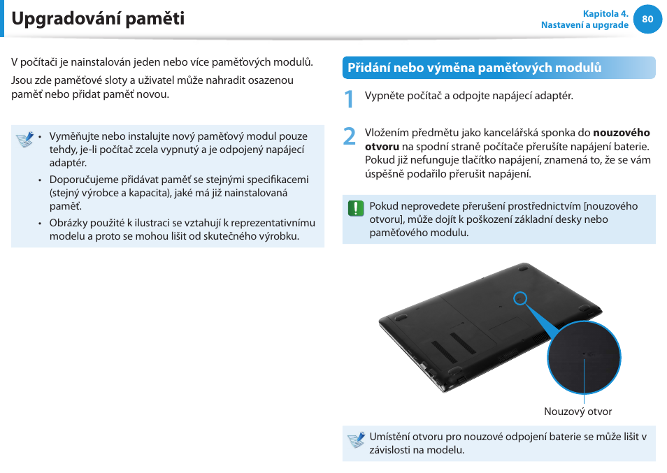 Upgradování paměti | Samsung NP370R5E User Manual | Page 81 / 133