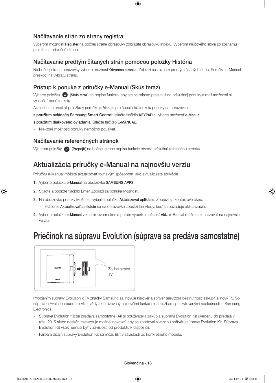 Aktualizácia príručky e-manual na najnovšiu verziu, Načítavanie strán zo strany registra, Prístup k ponuke z príručky e-manual (skús teraz) | Načítavanie referenčných stránok | Samsung UE48H8000ST User Manual | Page 172 / 353