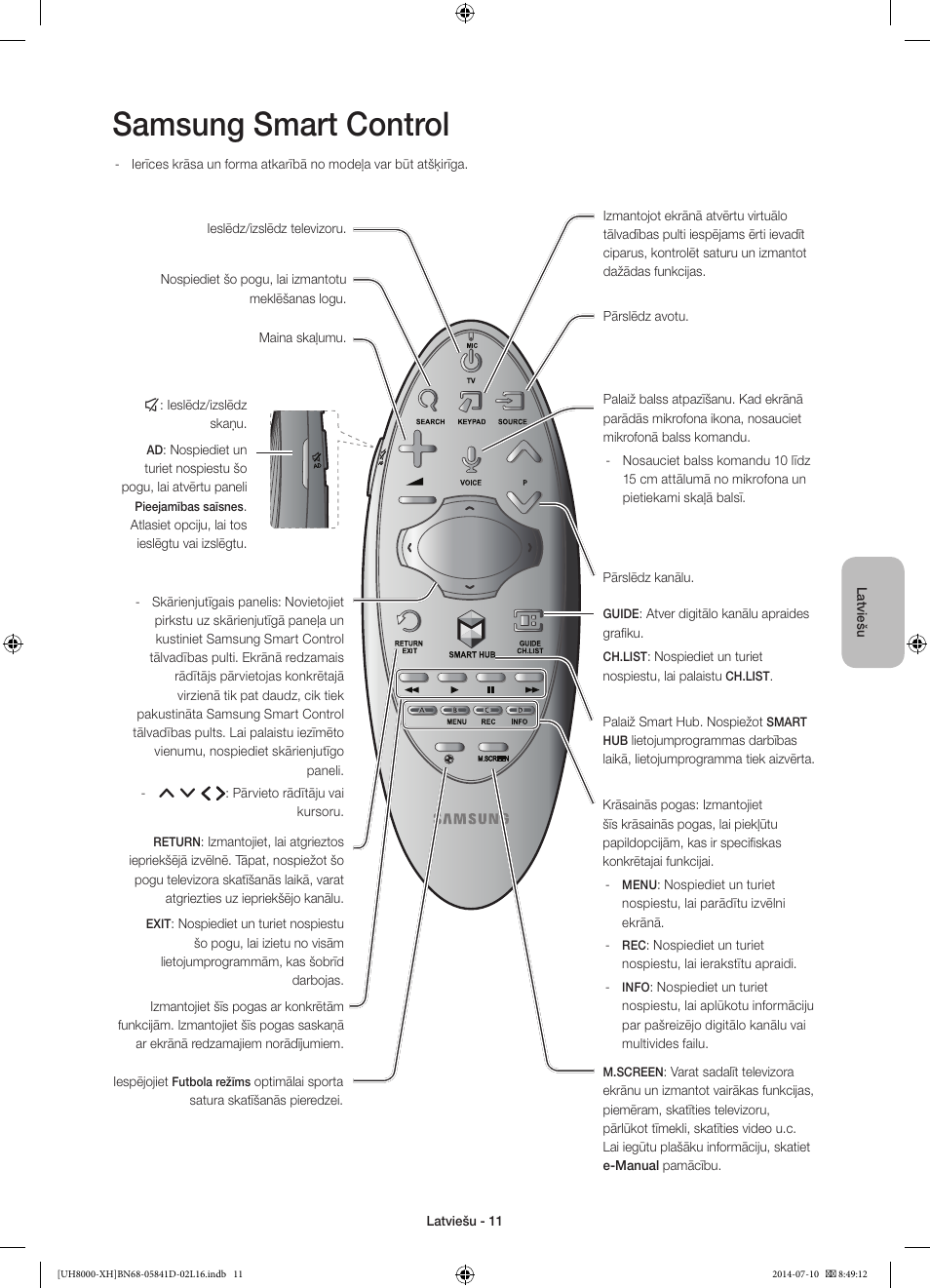 Samsung smart control | Samsung UE48H8000ST User Manual | Page 297 / 353