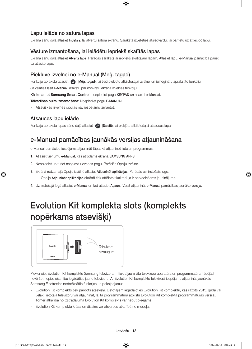 E-manual pamācības jaunākās versijas atjaunināšana, Lapu ielāde no satura lapas, Piekļuve izvēlnei no e-manual (mēģ. tagad) | Atsauces lapu ielāde | Samsung UE48H8000ST User Manual | Page 304 / 353