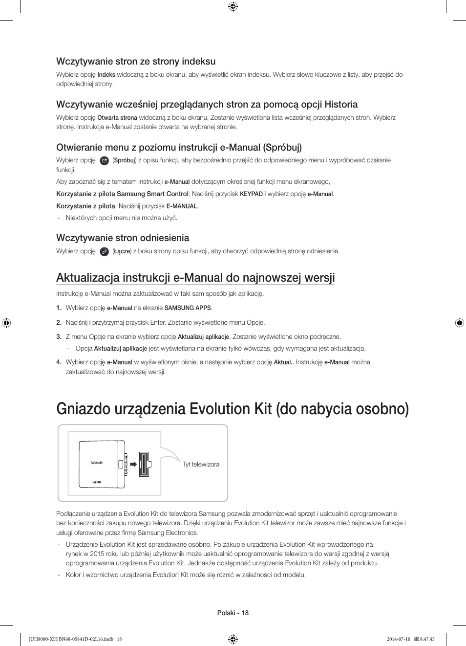 Wczytywanie stron ze strony indeksu, Wczytywanie stron odniesienia | Samsung UE48H8000ST User Manual | Page 62 / 353
