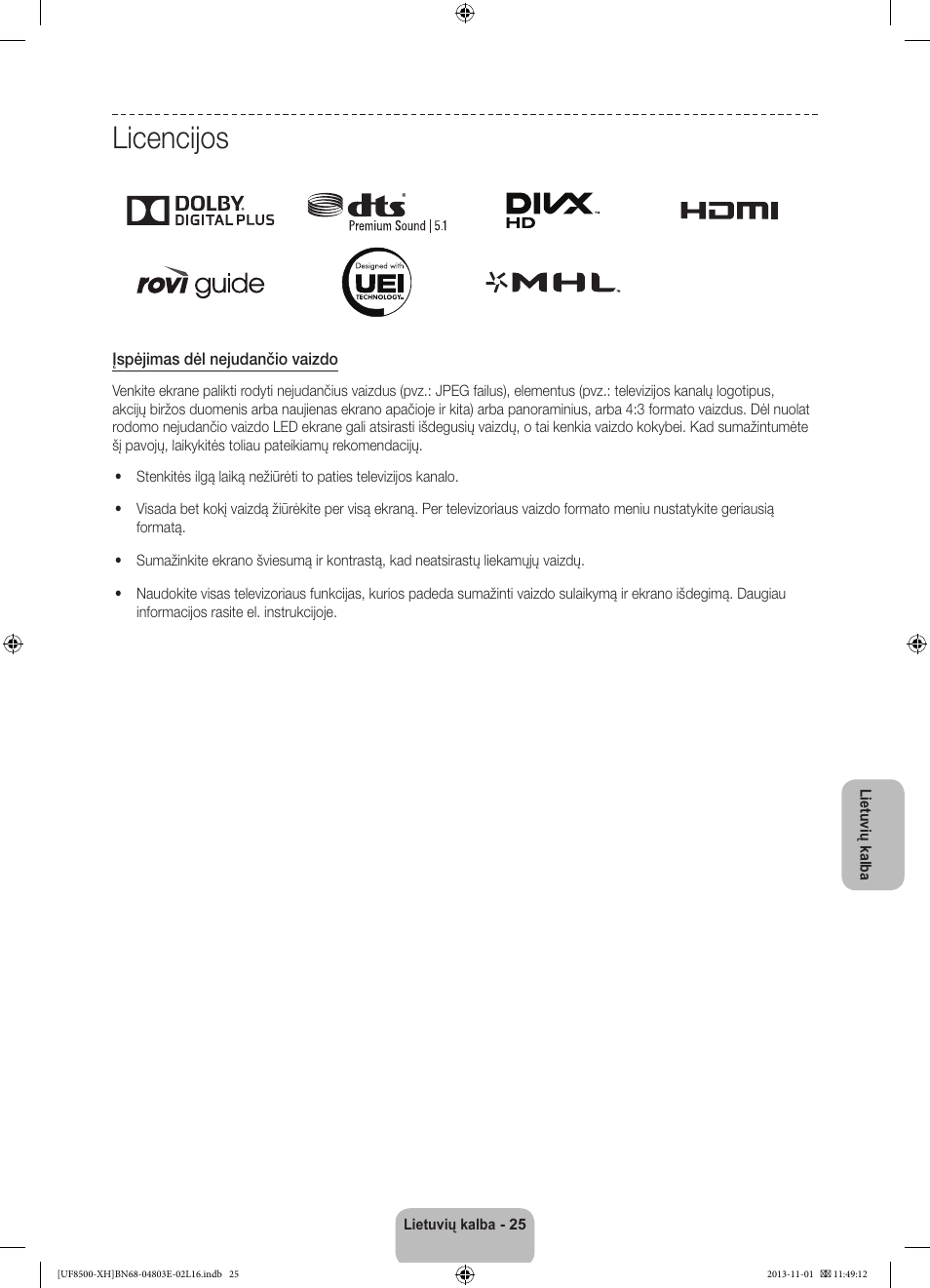 Licencijos | Samsung UE46F8500SL User Manual | Page 361 / 385