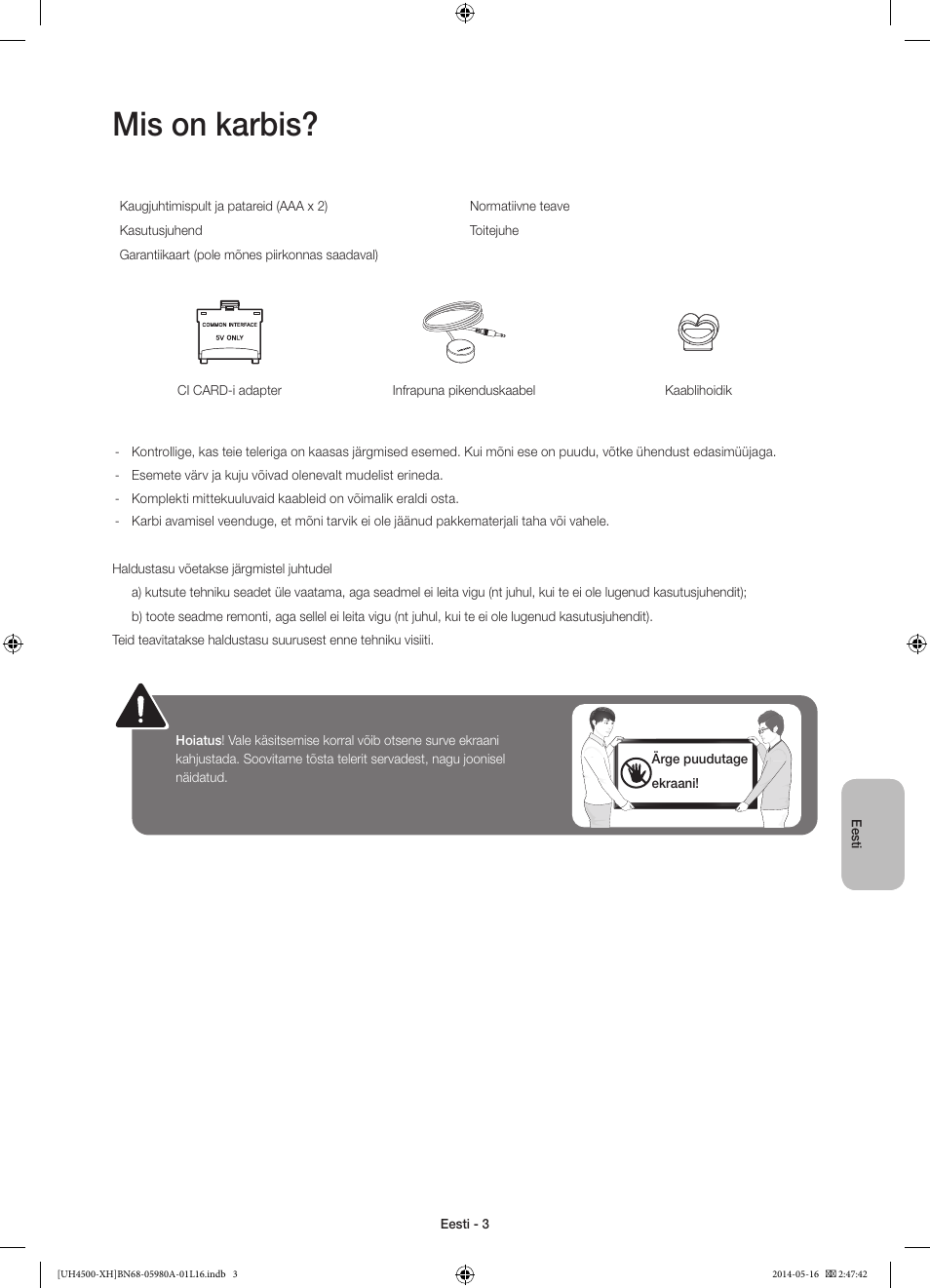 Mis on karbis | Samsung UE32H4510AW User Manual | Page 273 / 289