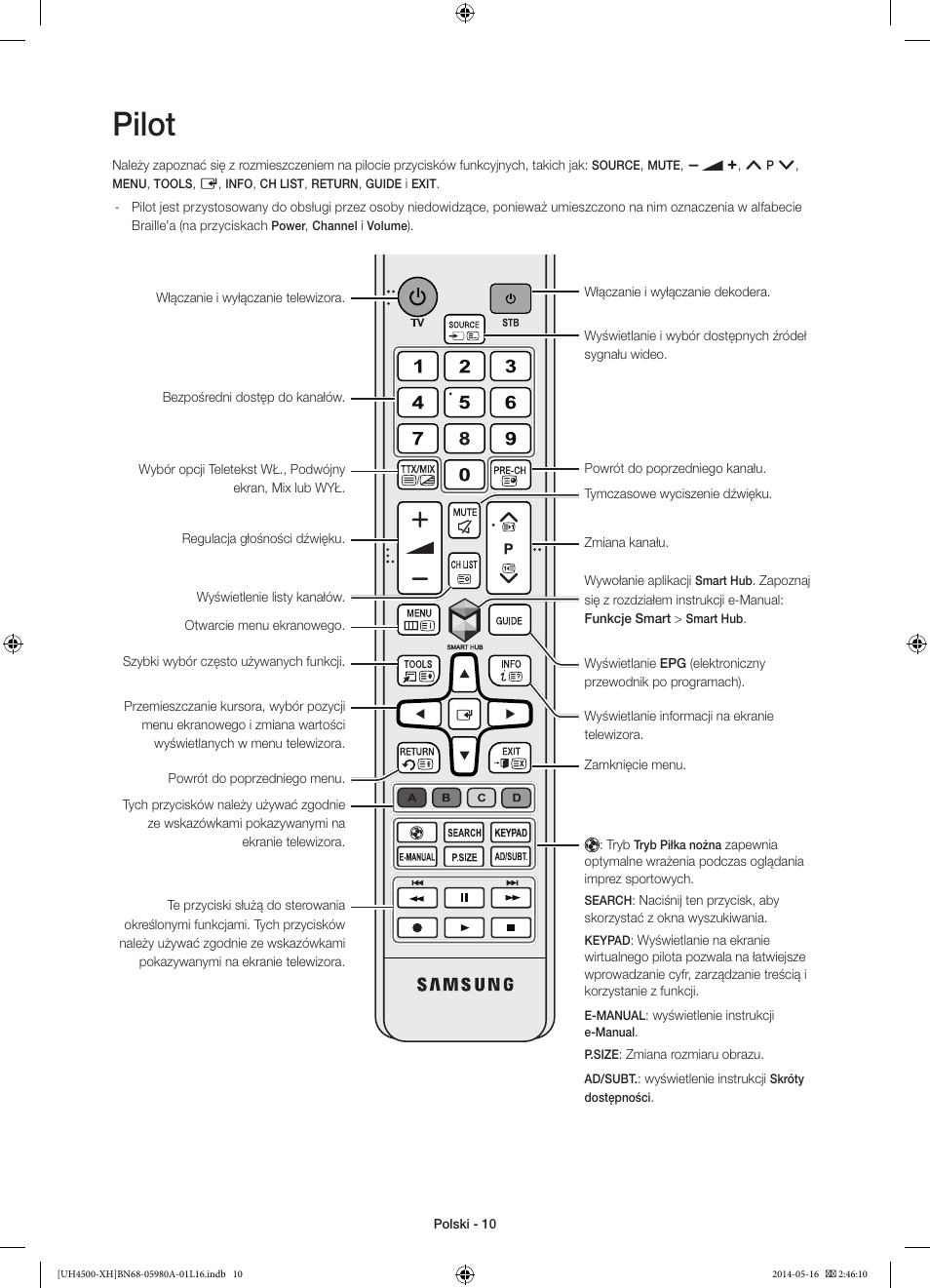 Pilot | Samsung UE32H4510AW User Manual | Page 46 / 289