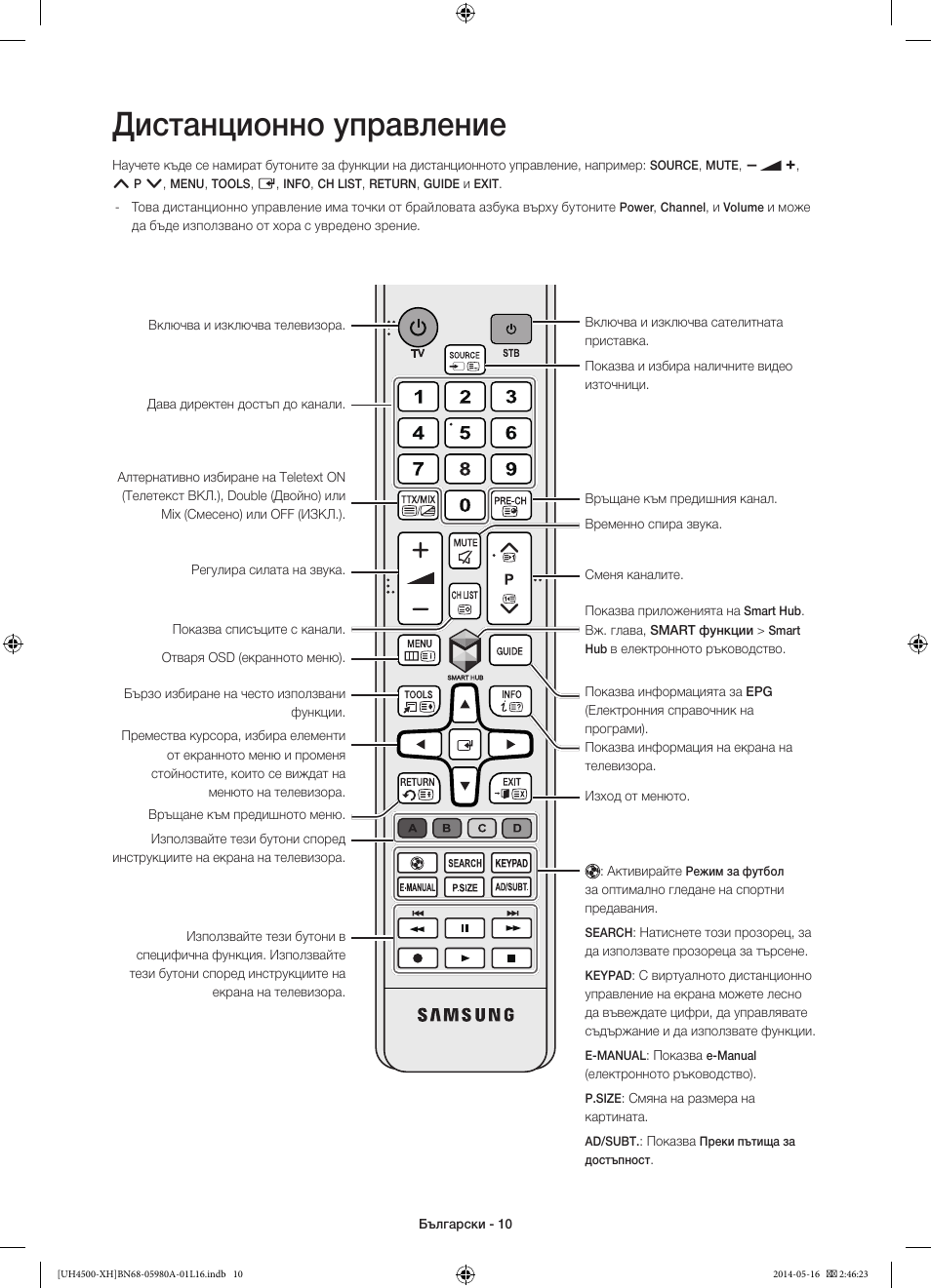Дистанционно управление | Samsung UE32H4510AW User Manual | Page 82 / 289