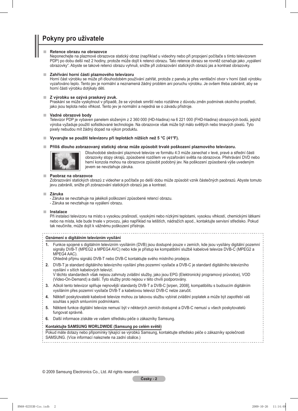 Pokyny pro uživatele | Samsung PS42B430P2W User Manual | Page 172 / 343