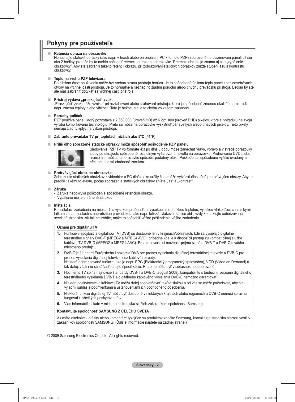 Pokyny pre používateľa | Samsung PS42B430P2W User Manual | Page 206 / 343