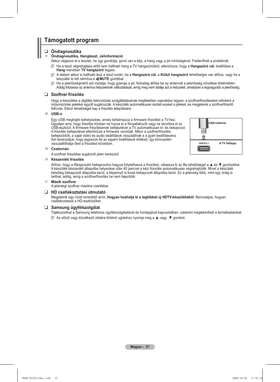 Támogatott program | Samsung PS42B430P2W User Manual | Page 61 / 343
