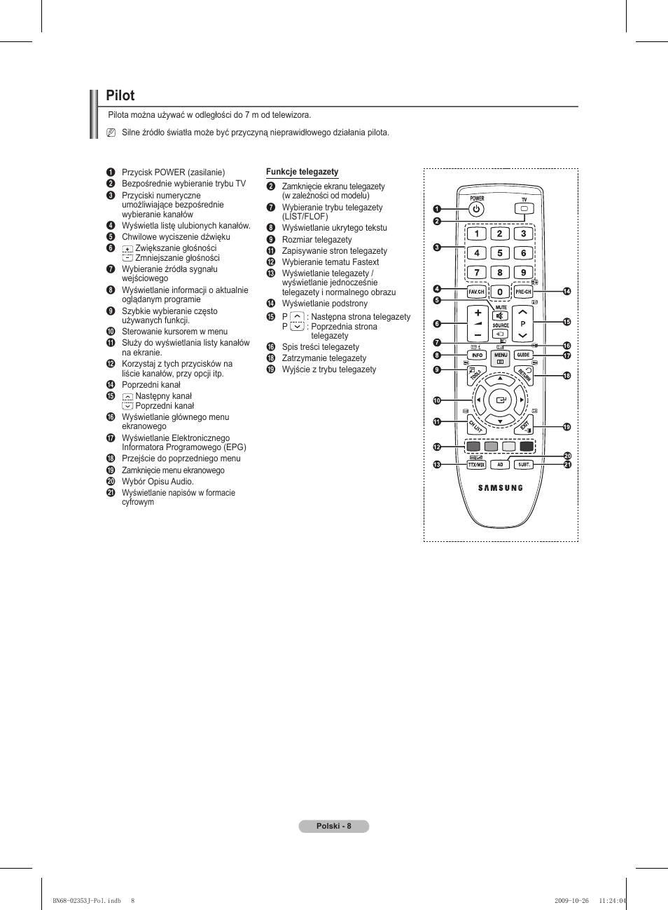 Pilot | Samsung PS42B430P2W User Manual | Page 76 / 343