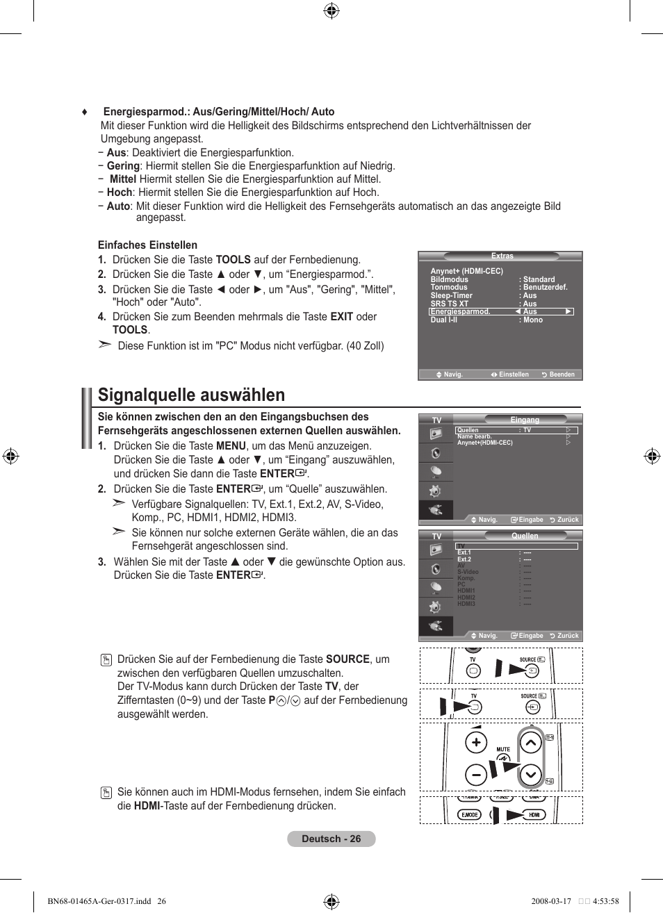 Signalquelle auswählen | Samsung LE32A431T2 User Manual | Page 112 / 509