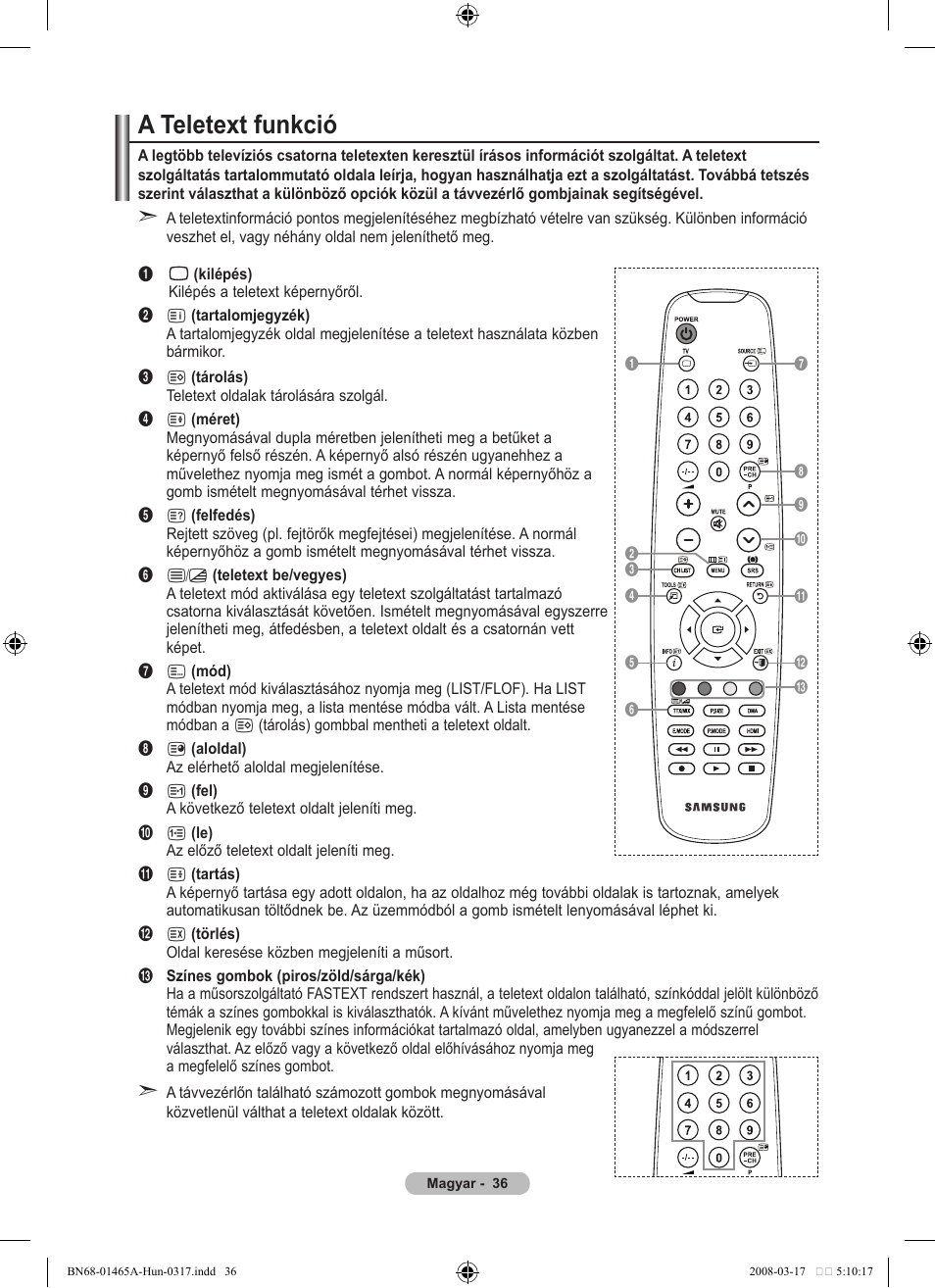 A teletext funkció | Samsung LE32A431T2 User Manual | Page 334 / 509