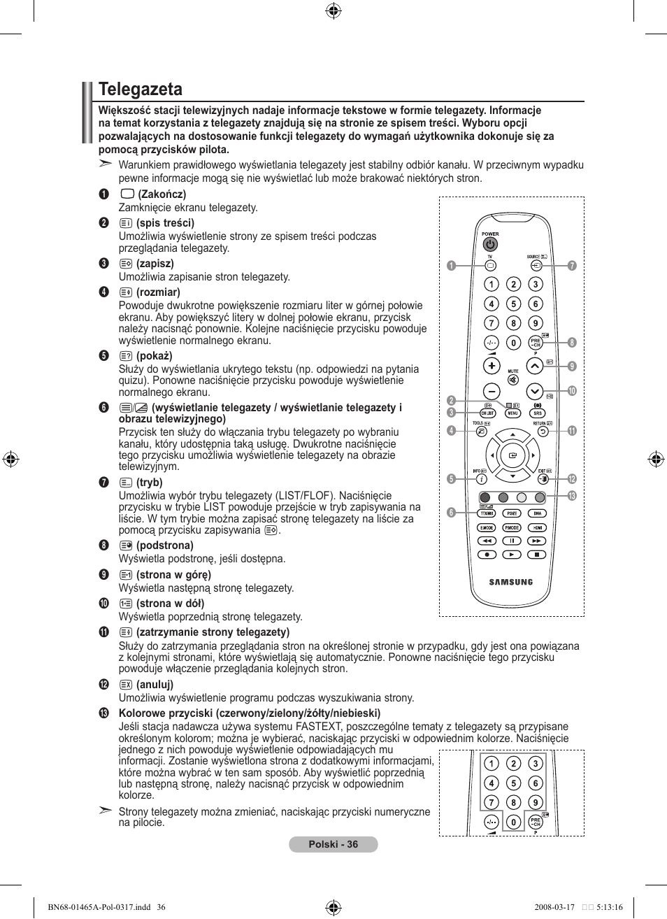 Telegazeta | Samsung LE32A431T2 User Manual | Page 376 / 509