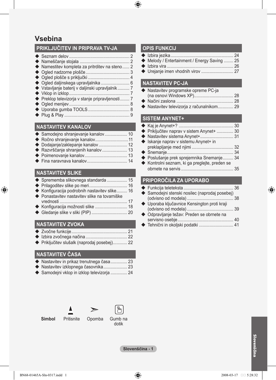 Vsebina | Samsung LE32A431T2 User Manual | Page 467 / 509