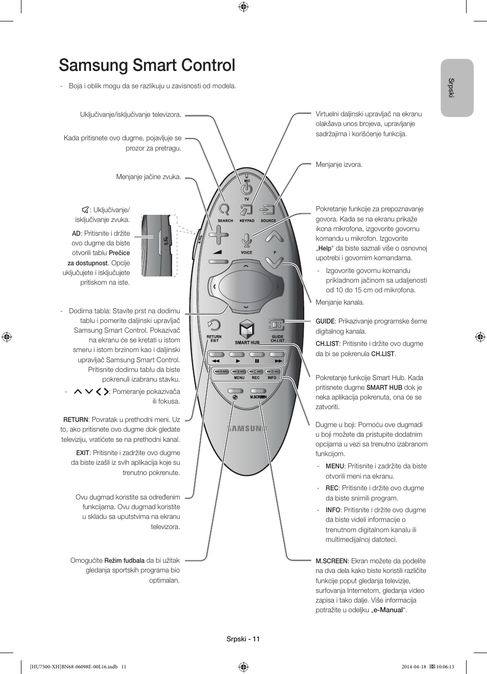 Samsung smart control | Samsung UE55HU7500L User Manual | Page 227 / 385