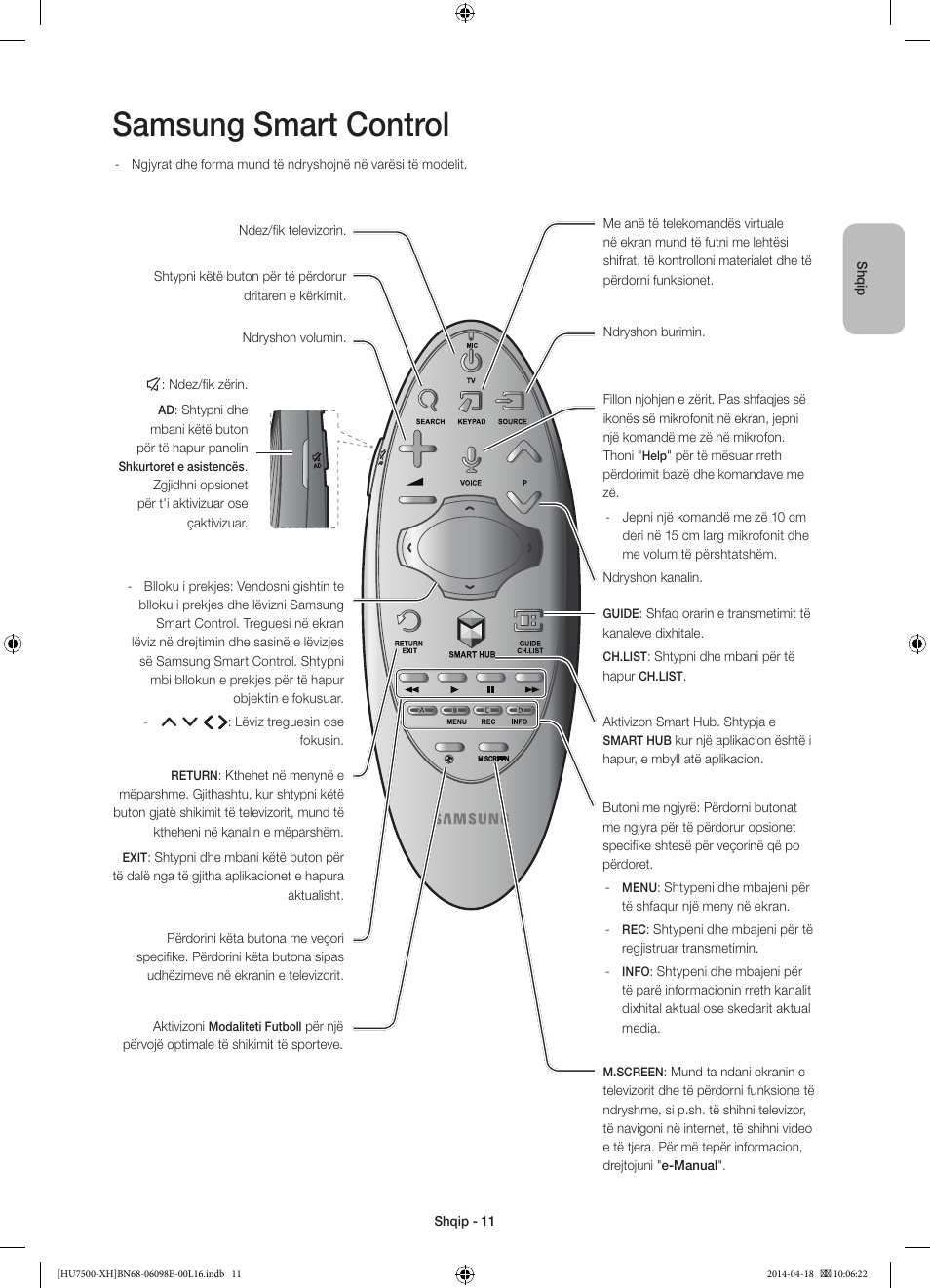Samsung smart control | Samsung UE55HU7500L User Manual | Page 251 / 385