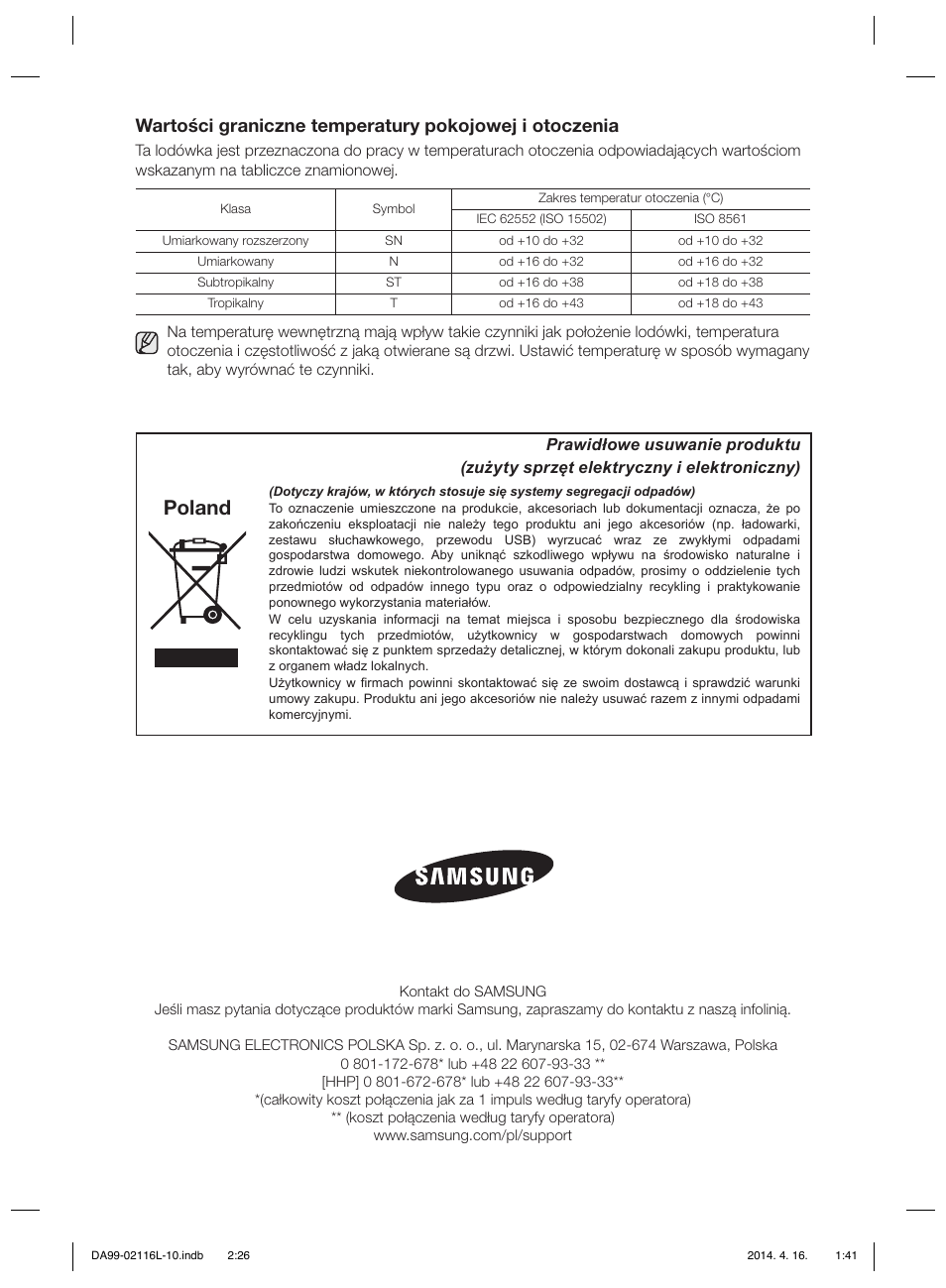 Poland | Samsung RL55VTEBG User Manual | Page 52 / 240
