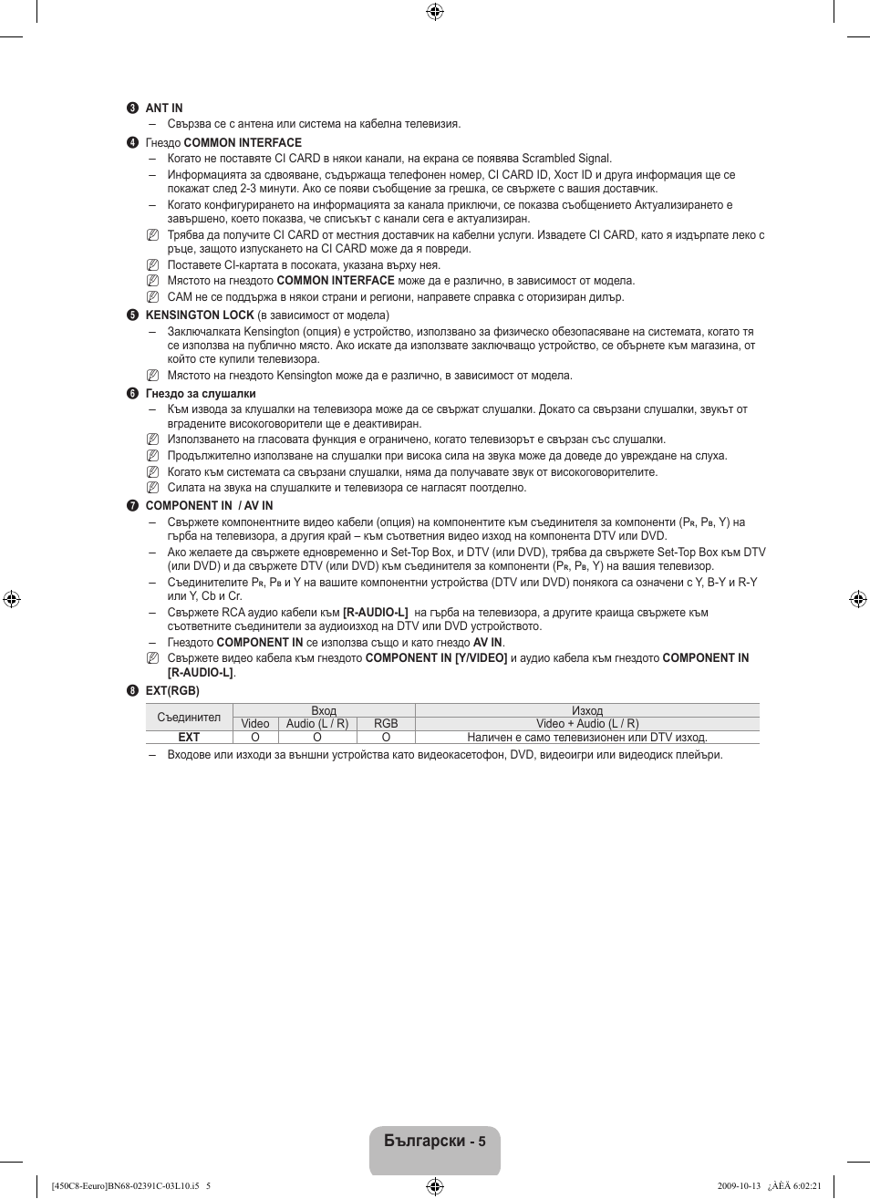 Български | Samsung LE22B450C8W User Manual | Page 143 / 348