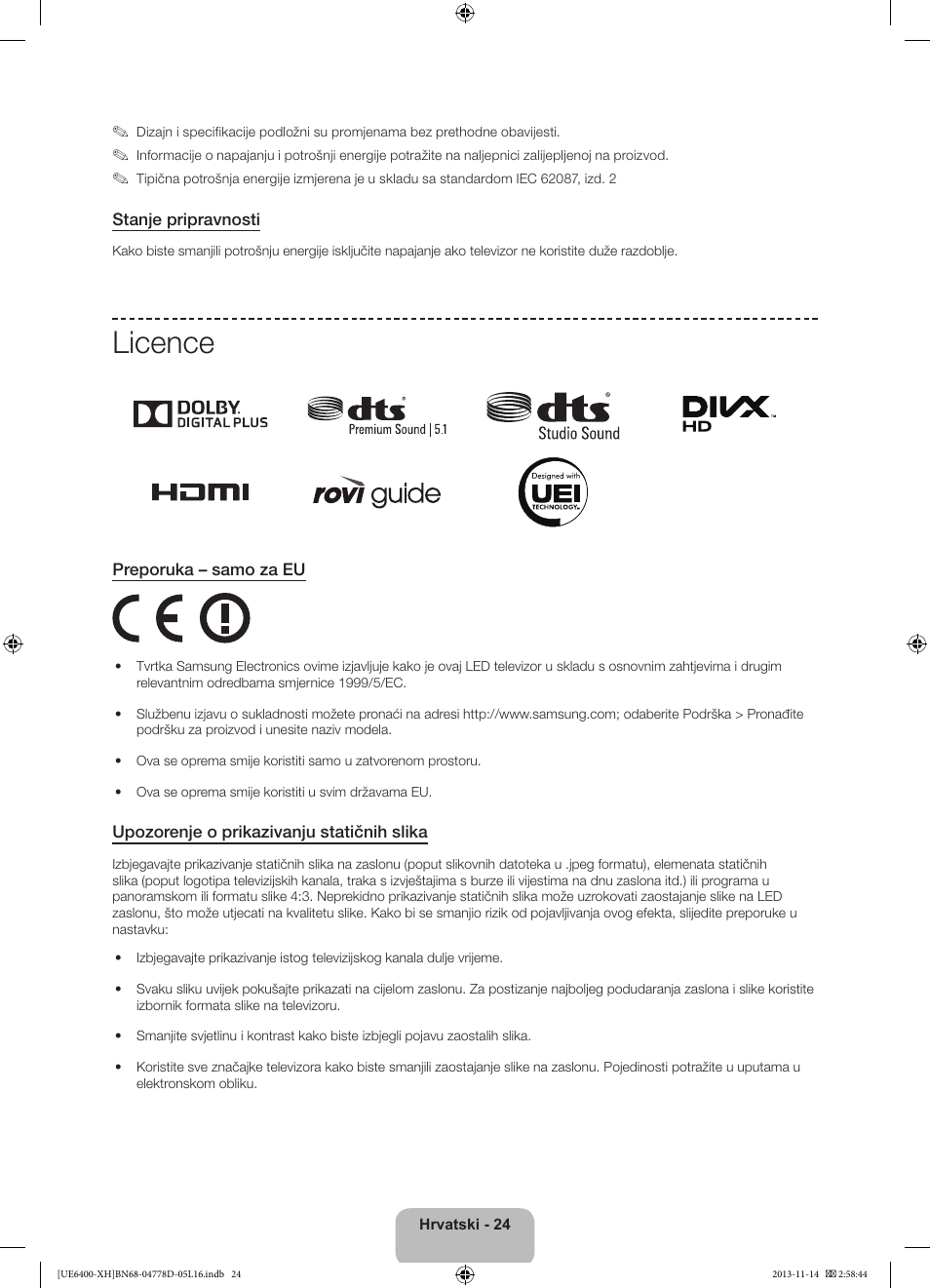 Licence | Samsung UE40F6400AK User Manual | Page 144 / 385
