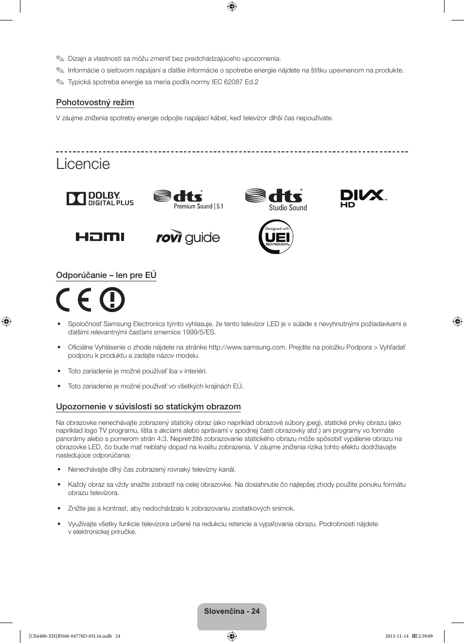 Licencie | Samsung UE40F6400AK User Manual | Page 192 / 385