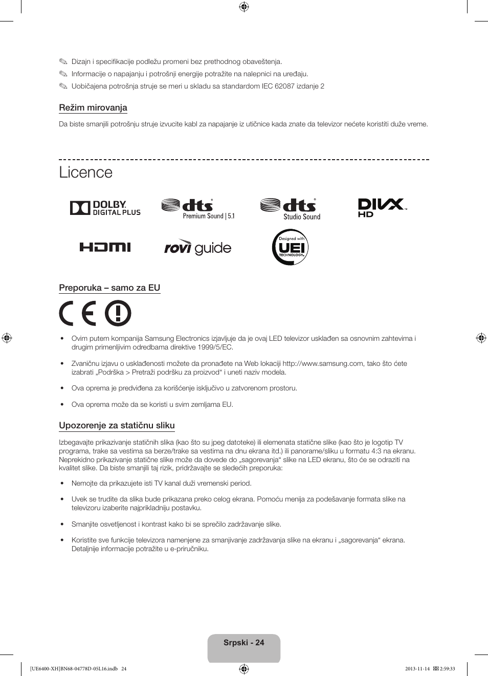 Licence | Samsung UE40F6400AK User Manual | Page 240 / 385