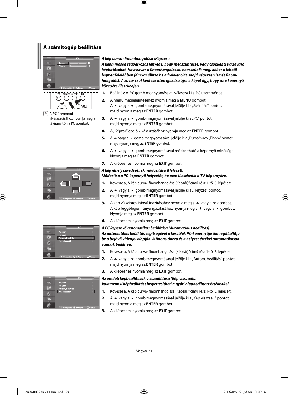 A számítógép beállítása | Samsung LE32R32B User Manual | Page 52 / 211