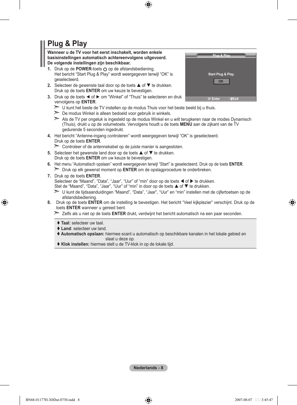 Plug & play | Samsung LE22S81B User Manual | Page 124 / 461